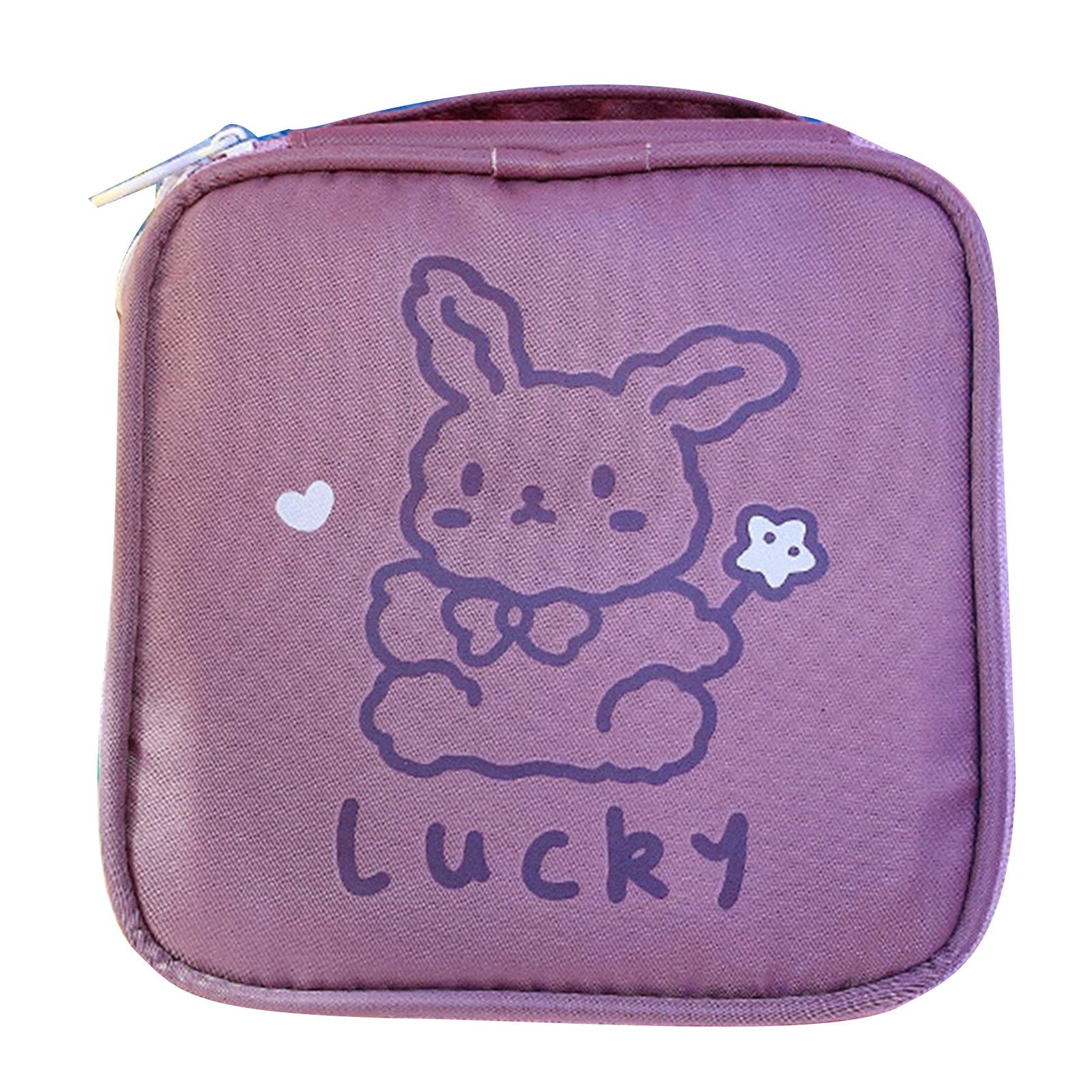 Cute Bear Puppy Rabbit Large Capacity Travel Toiletry Bag for Women - Waterproof Cosmetic Makeup Organizer with Zipper for Toiletries, Brushes & Cosmetics | Perfect for Vacation, Gym & Weekend Getaways (Purple)