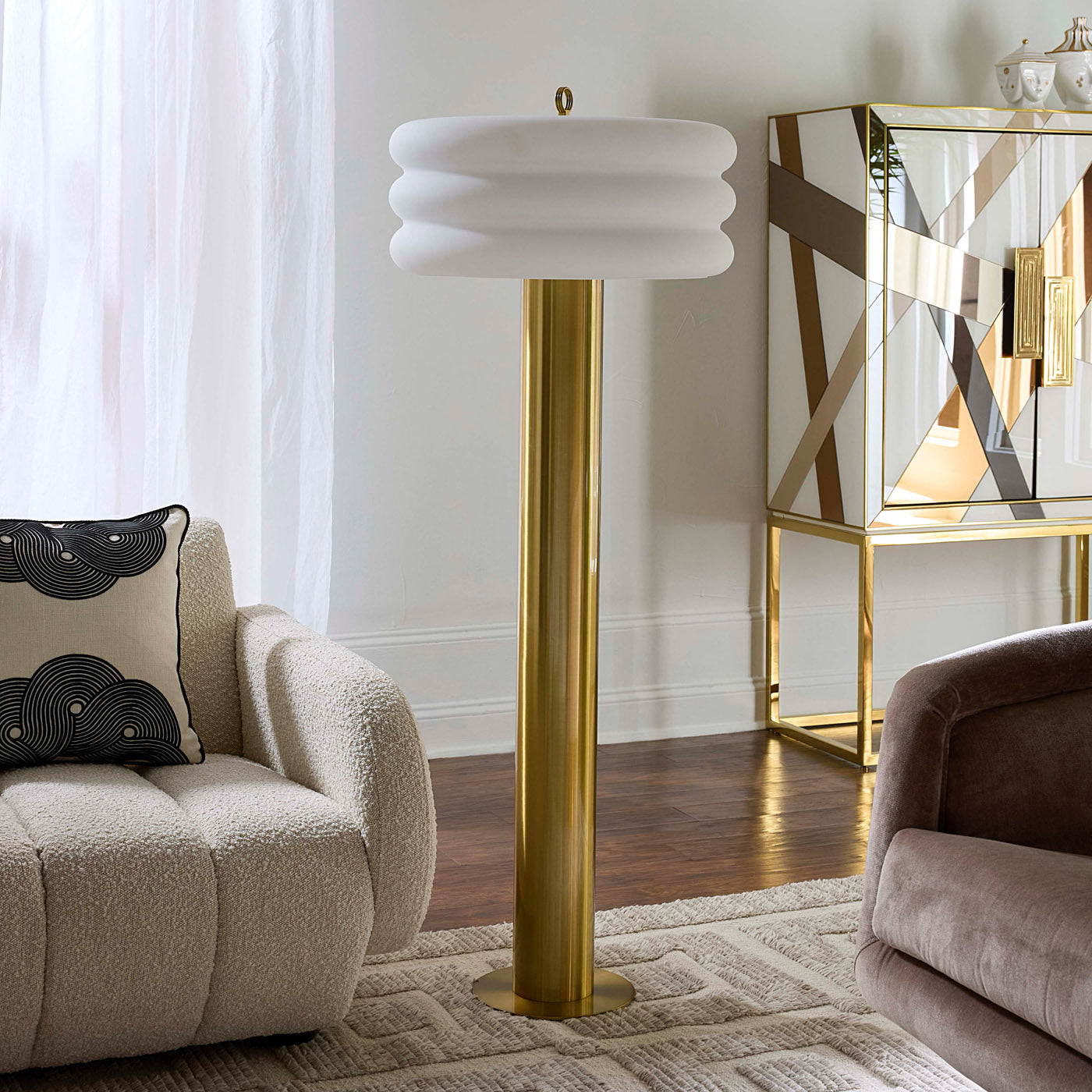 Modern Alphaville LED Floor Lamp with Adjustable Brightness - Perfect for Living Room, Bedroom, or Office Lighting