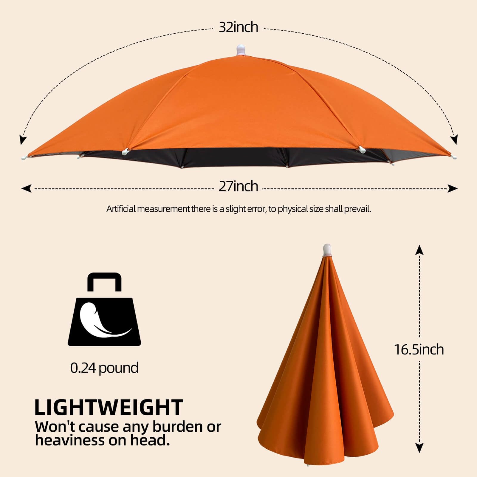 Waterproof Rain Umbrella Hat for Women & Men - Adjustable Elastic Headband, Hands-Free Outdoor Sun & Rain Protection - Perfect for Hiking, Gardening, Fishing & Beach Activities
