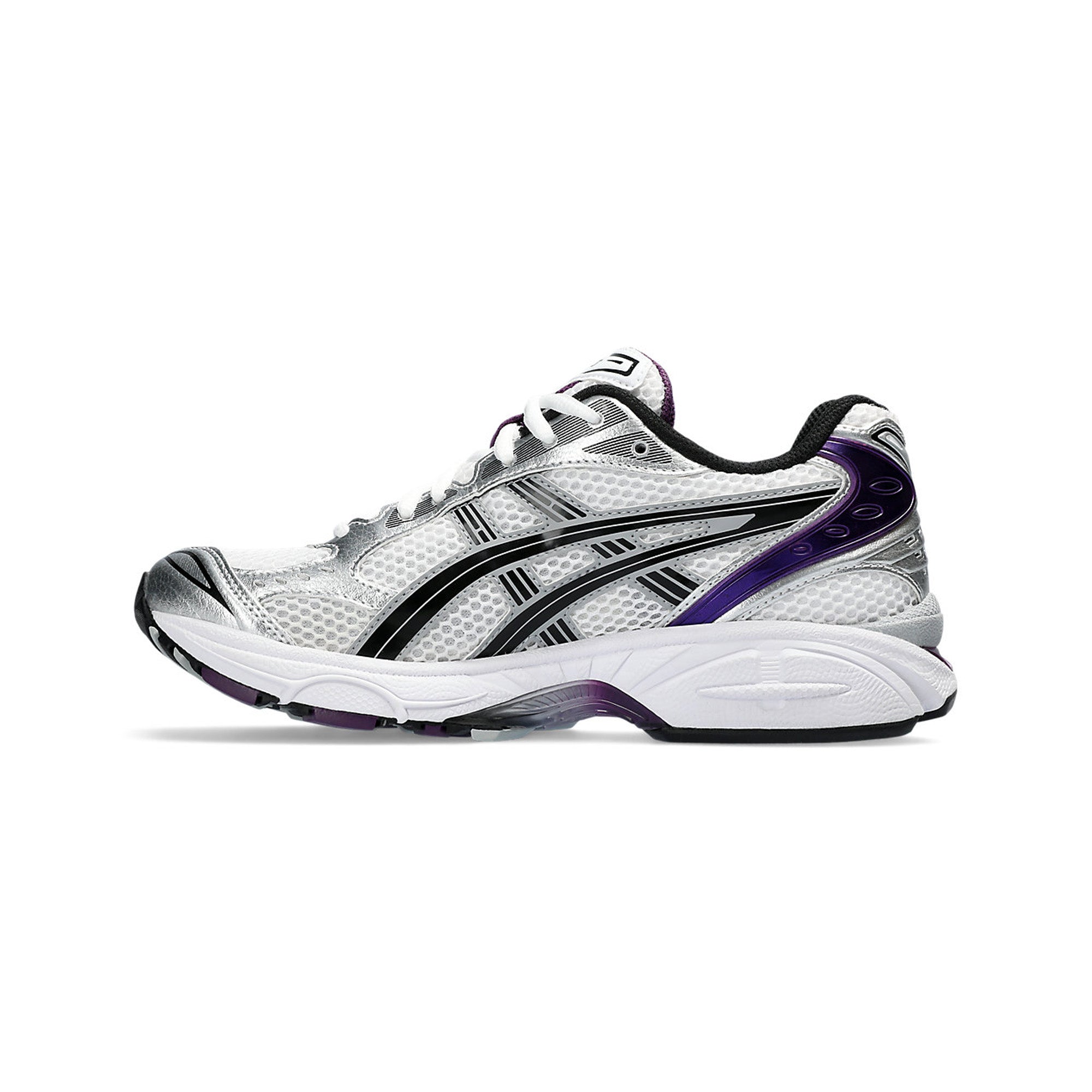 ASICS Gel Kayano 14 Women's Running Shoes - White & Dark Grape (2023) | Lightweight Cushioned Sneakers for Jogging, Gym Workouts & Everyday Wear