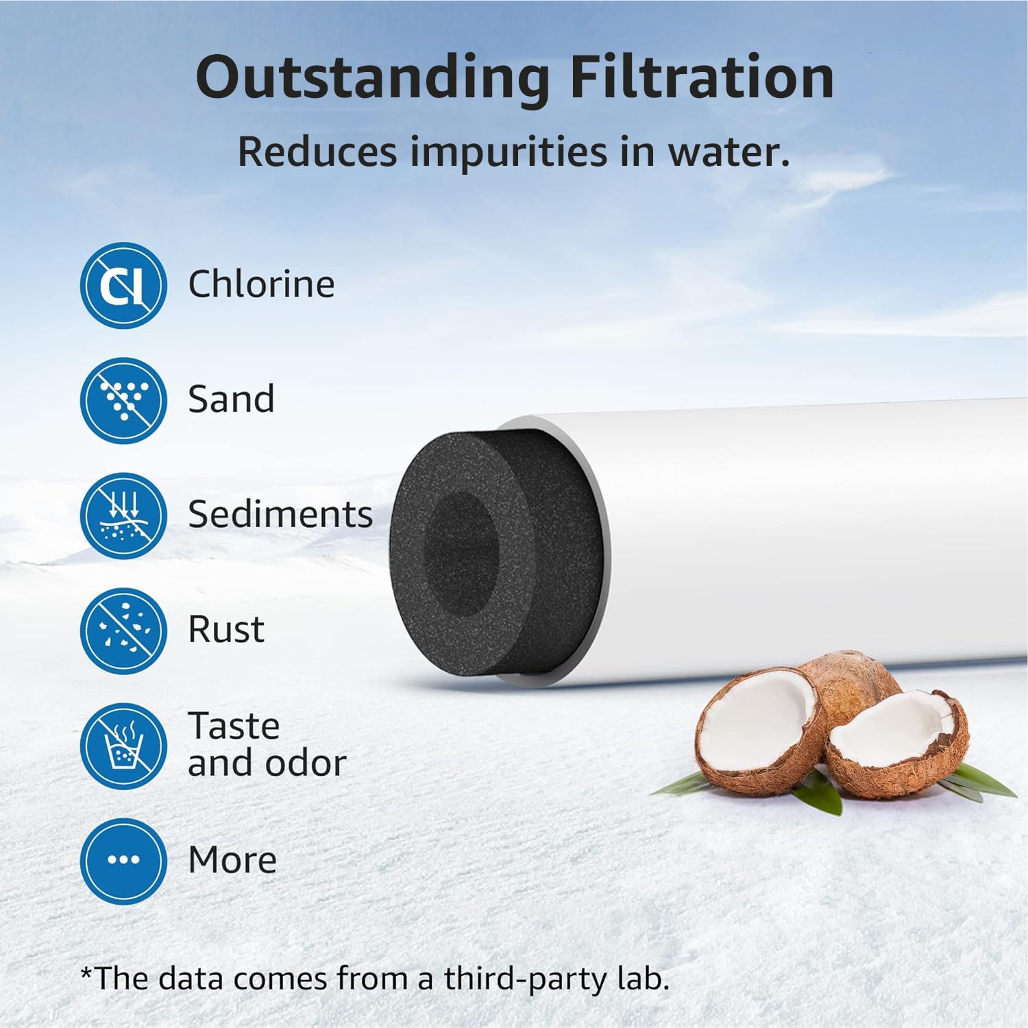 AQUA CREST GE Opal Nugget Ice Maker Replacement Water Filter - NSF 42 & 372 Certified, 3-Pack - Perfect for Refrigerators, Home Bars & Commercial Ice Machines