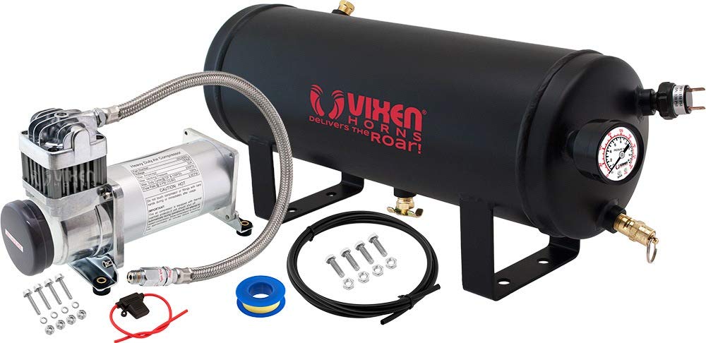 12V 1.5 Gallon Air Compressor with Tank - 150 PSI Onboard Air System for Train Horns & Tire Inflation | Vixen Horns VXO8315 | Perfect for Trucks, Jeeps & Off-Road Vehicles