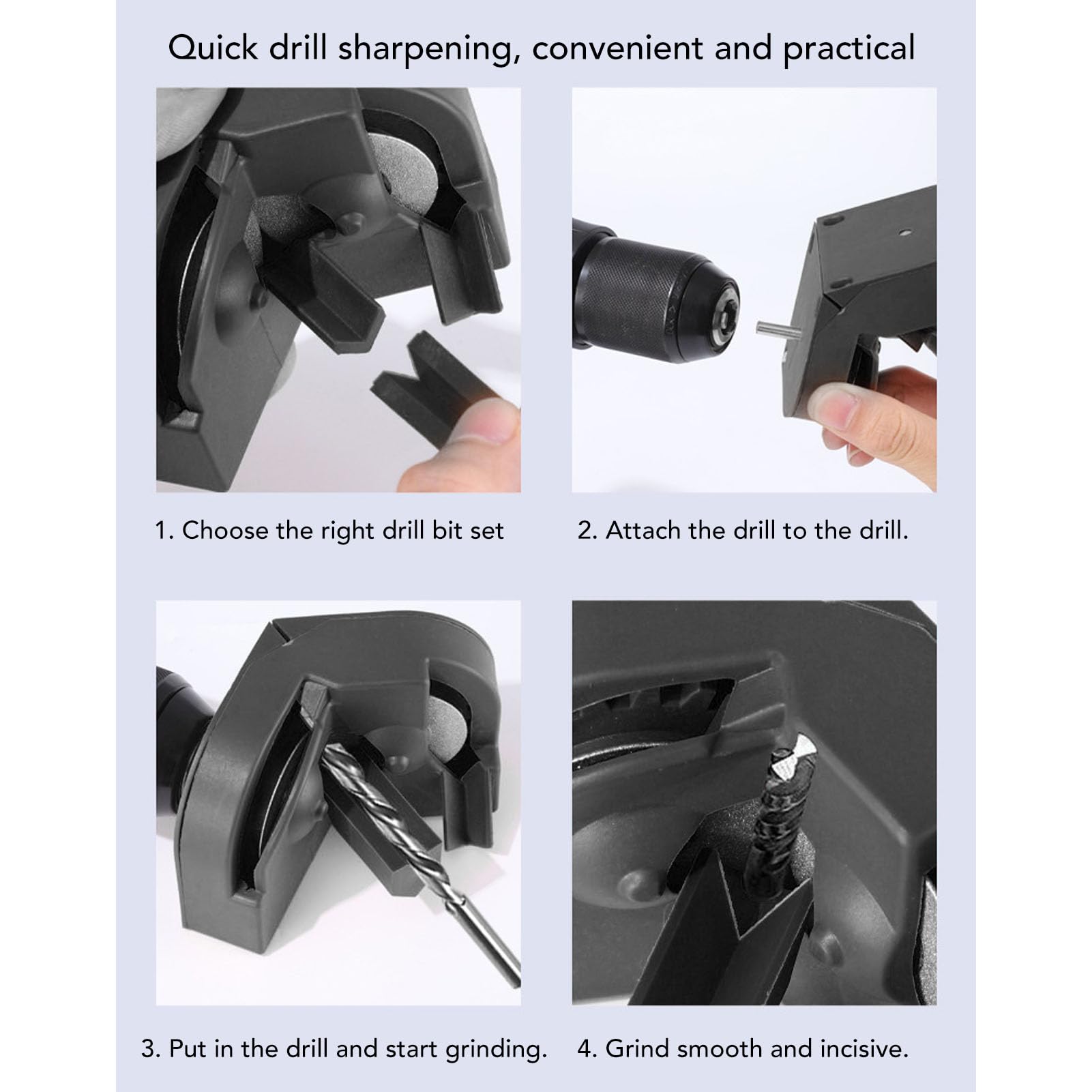 Professional Electric Drill Bit Sharpener - Multipurpose Grinding Tool for All Drill Bits | Portable ABS Drill Grinder | Perfect for DIY, Woodworking & Metalworking Projects