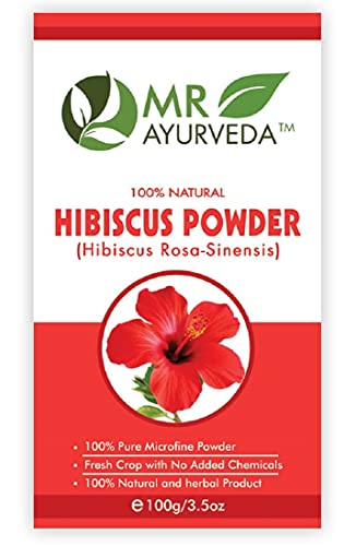 Organic Hibiscus Flower Powder for Face & Hair Care | 100% Natural Hibiscus Powder for All Skin & Hair Types | No Added Chemicals | 100g | DIY Beauty Treatments, Hair Growth & Skin Brightening