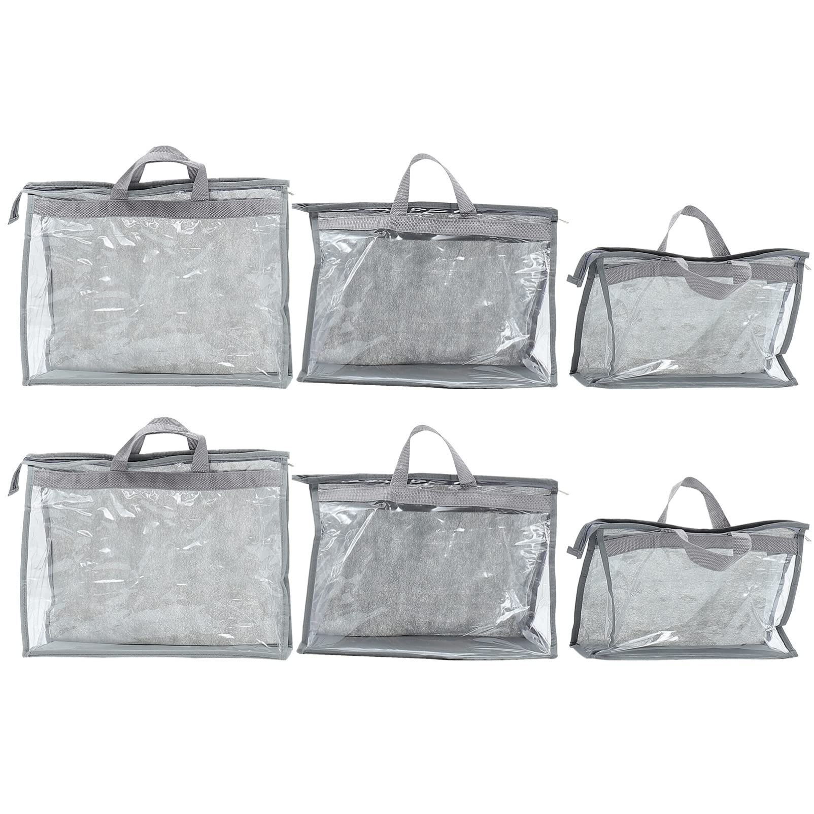 6-Piece Clear Handbag Organizer Set - Waterproof Purse Storage Bags for Closet & Travel | Portable Fashion Accessory Organizer for Women's Handbags, Wallets & Cosmetics