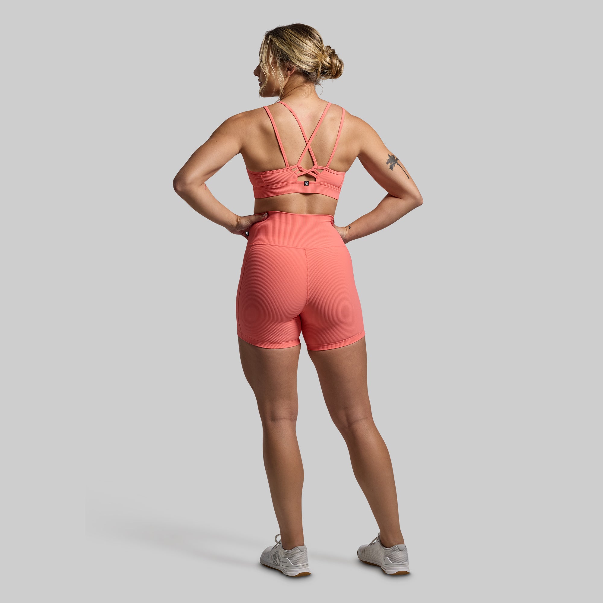 All or Nothing Shorts for Women - Hot Peach High Waist Workout Running Yoga Shorts - Perfect for Gym, Fitness & Casual Wear