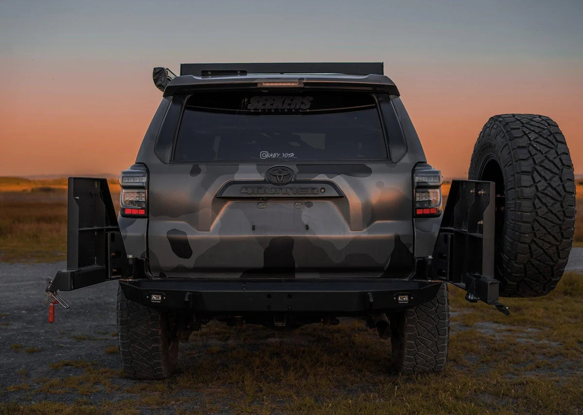 2010-2024 Toyota 4Runner Backwoods Adventure Mods Hi-Lite High Clearance Dual Swing Out Rear Bumper - Off-Road Bumper for Overlanding, Rock Crawling & Trail Adventures