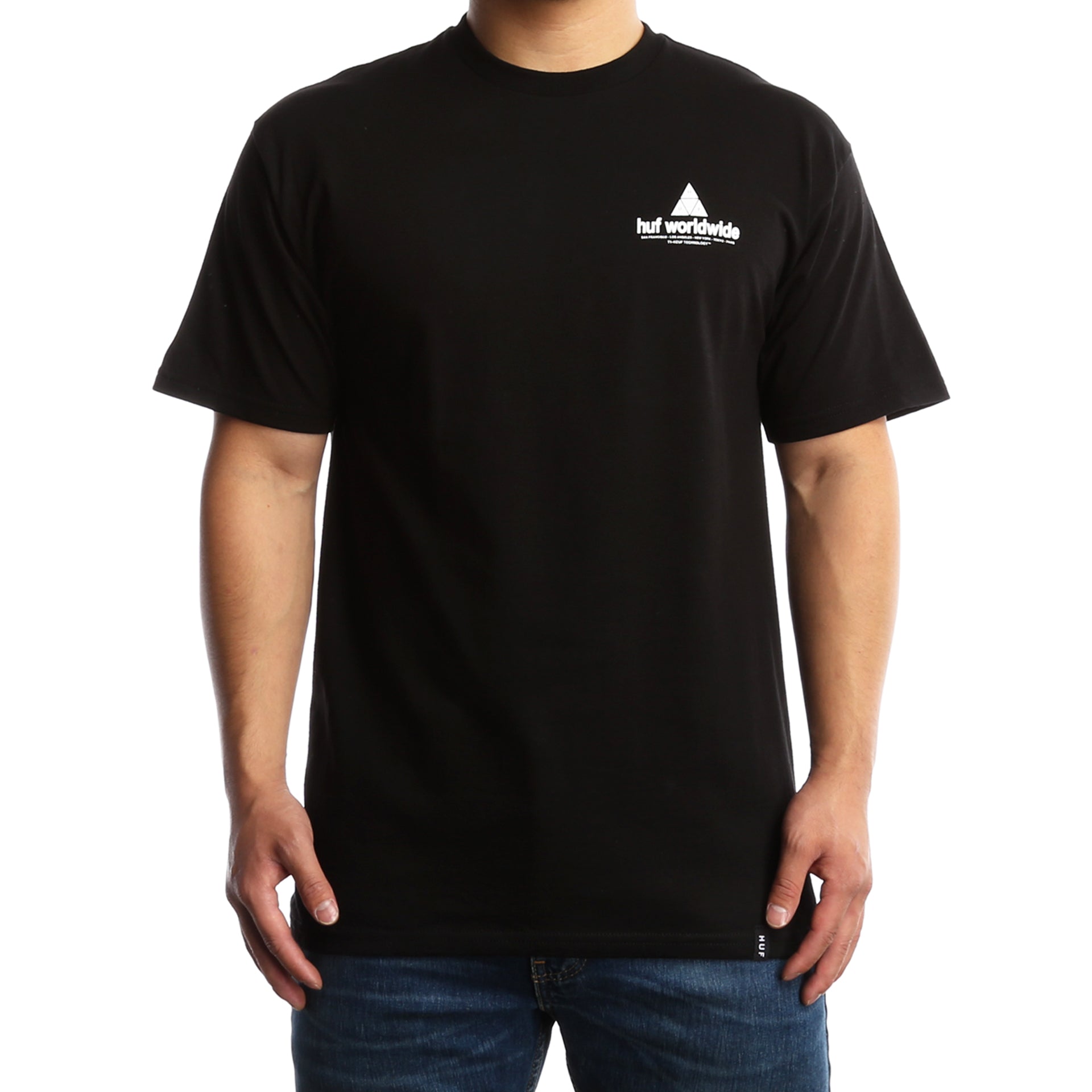 Huf Peak Short Sleeve T-Shirt for Men - Black | Casual Streetwear Tee for Everyday Wear & Urban Fashion