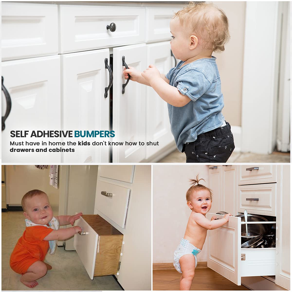 100-Pack Clear Self-Adhesive Silicone Cabinet Bumpers - Soft Close, Noise Reducing 3M Sticky Pads for Kitchen Cabinets, Drawers & Furniture - Perfect for Quiet Closing & Protecting Surfaces