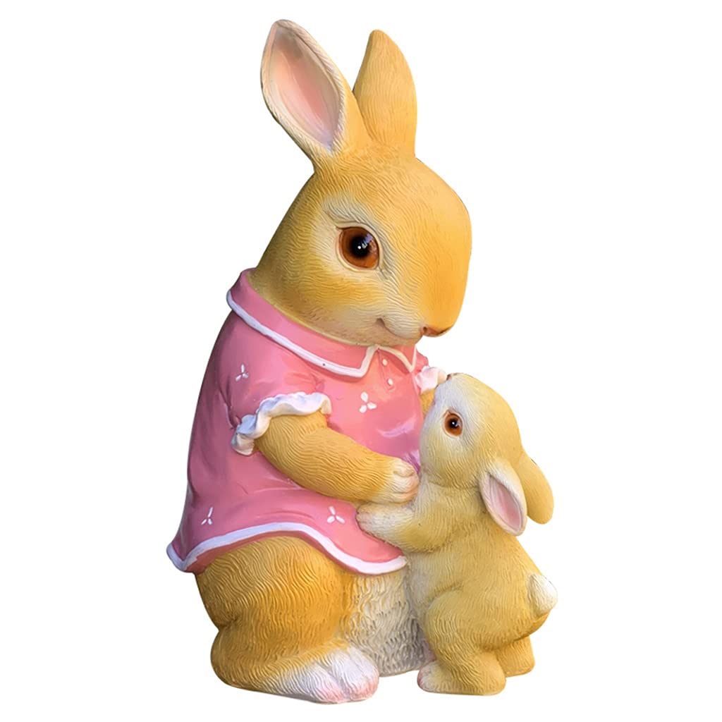 Realistic Resin Rabbit Garden Statue - Outdoor Decorative Sculpture for Courtyard, Balcony, Flower Stand | Perfect for Home Gardening, Patio Decor & Landscape Design