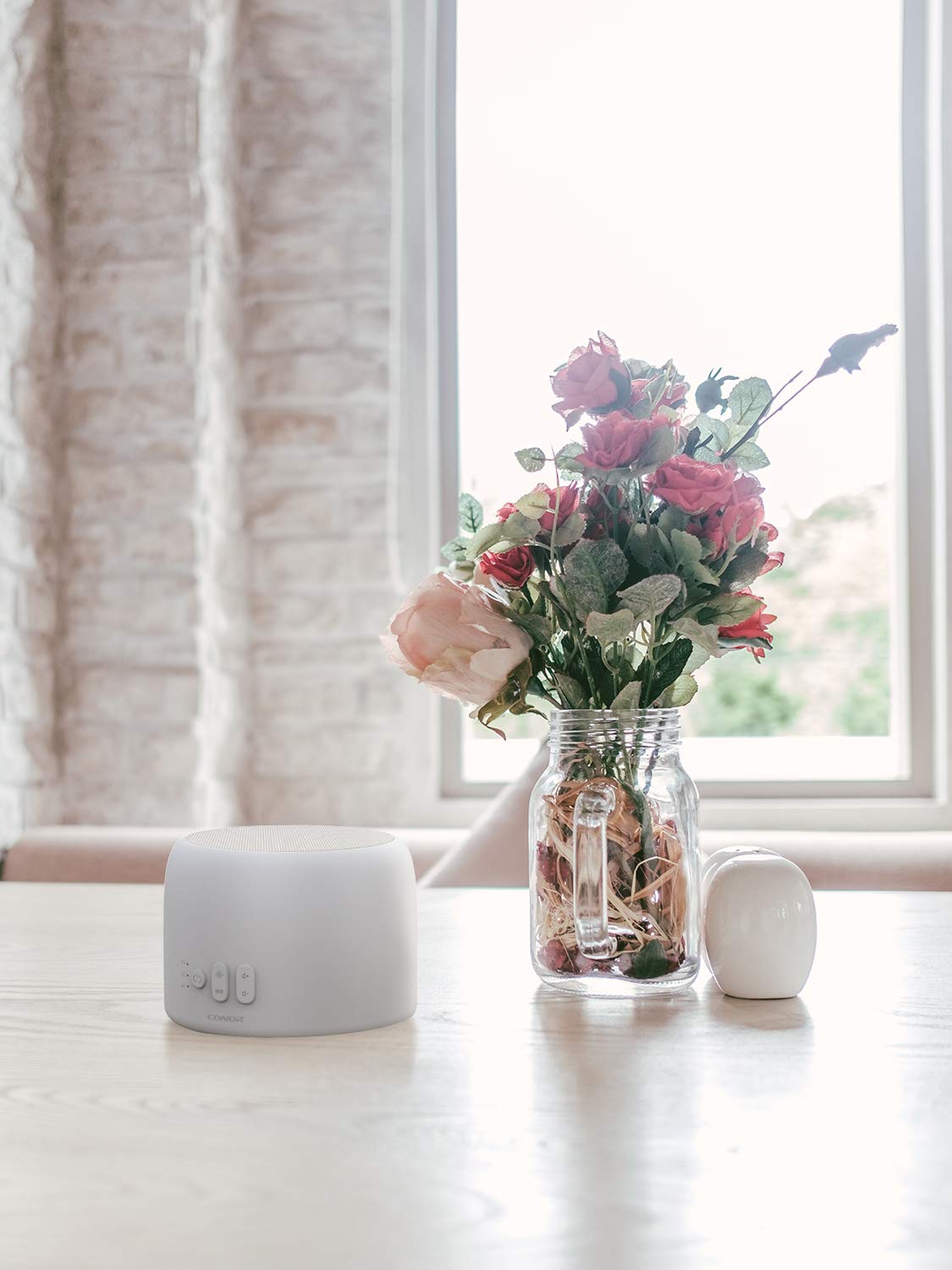 Conor White Noise Machine - 24 High Fidelity Soothing Sounds for Sleep, Babies & Office Privacy | Adjustable Sleep Timer & Dual USB Charging Ports | Perfect for Nursery, Meditation & Work Focus