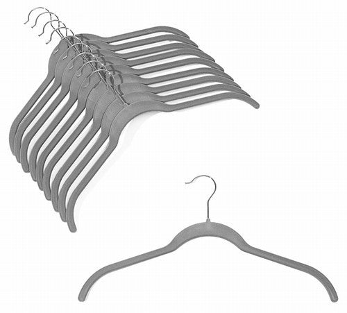 Premium Slim Line Platinum Shirt Hanger - Space Saving Closet Organizer for Dress Shirts, Blouses & Delicate Clothing - Perfect for Home, Office & Travel Wardrobe Organization