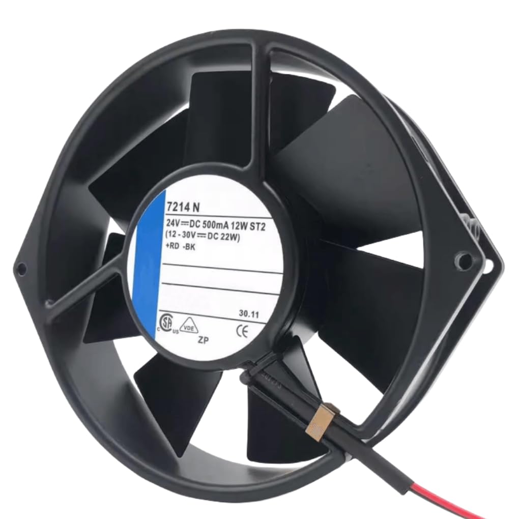 24V 7214N 500mA 12W 15055 Cooling Fan 150x172x55mm 2-Wire - High Performance Cooling Solution for Electronics, Servers, and Industrial Equipment