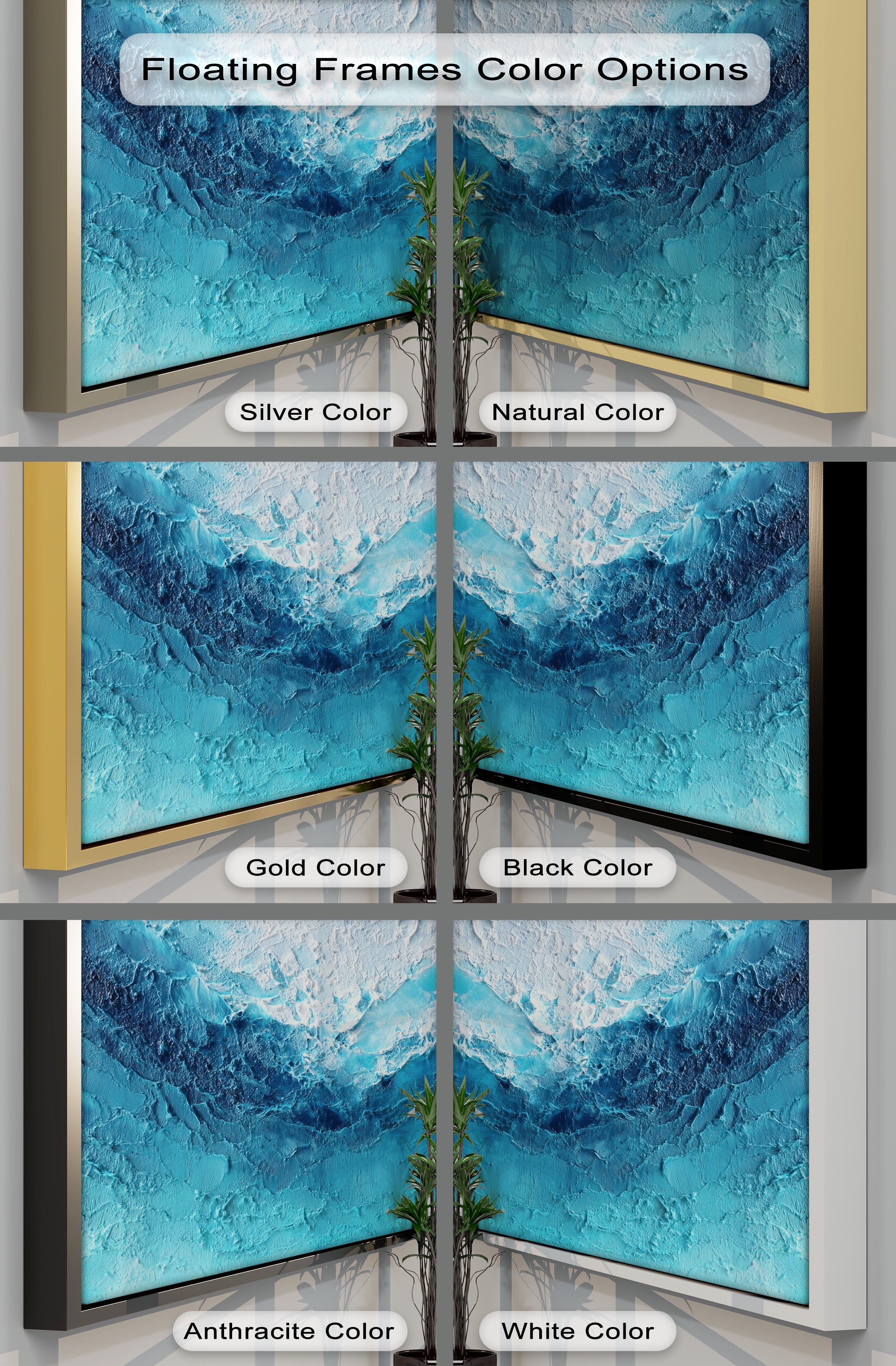 Abyssal Surge - Deep Blue Ocean Texture Canvas Print Wall Art | Modern Home & Office Decor | Perfect for Living Room, Bedroom, or Coastal Theme Interior Design