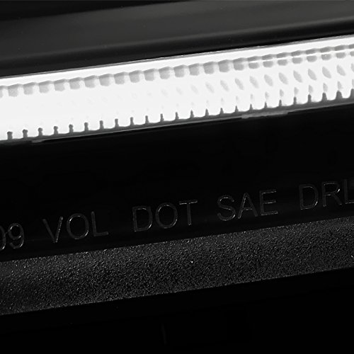 Spec-D Tuning 2LHP-JET11JM-TM VW Jetta MK6 Euro Style Black Projector Headlights with LED DRL Light Bar - Upgrade Your Ride for Night Driving & Enhanced Style