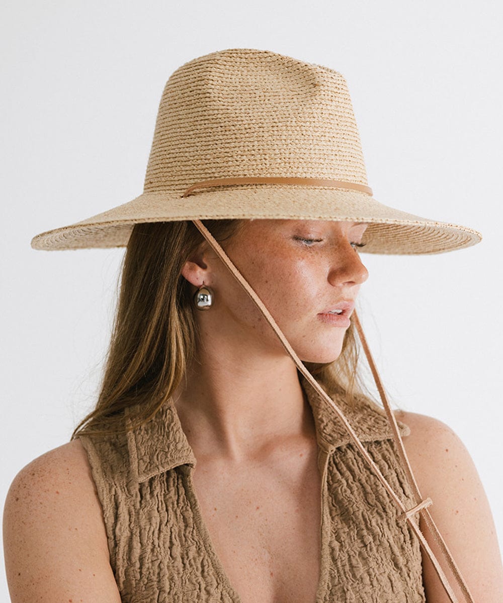 Ozzy Packable Straw Sun Hat for Women - UPF 50+ Wide Brim Summer Beach Hat - Foldable Travel Sun Hat for Outdoor, Vacation, and Gardening