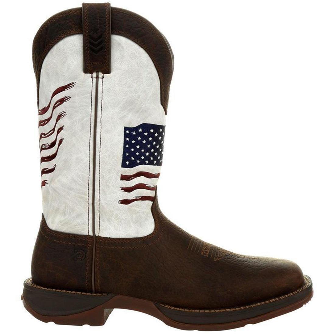 Rebel Distressed Flag Embroidered Western Boots for Women - Vintage Cowgirl Ankle Boots with Patriotic American Flag Design - Perfect for Country Music Festivals, Rodeos, and Western Fashion