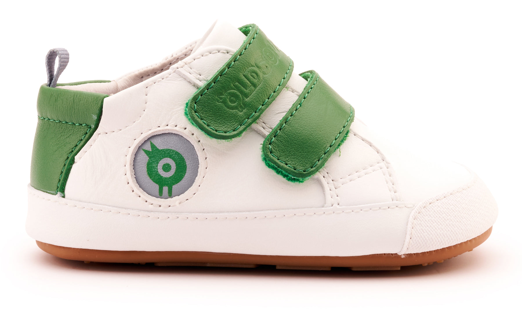 Old Soles 0079RT Badge Bub Casual Sneakers for Boys & Girls - Comfortable Kids' Shoes in Snow/Green - Perfect for School, Play & Everyday Wear