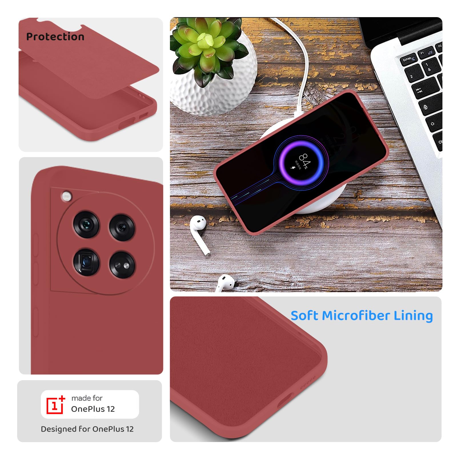 OnePlus 12 Phone Case - Premium Camellia Red Protective Cover for Shock Absorption | Perfect for Daily Use, Travel & Outdoor Activities