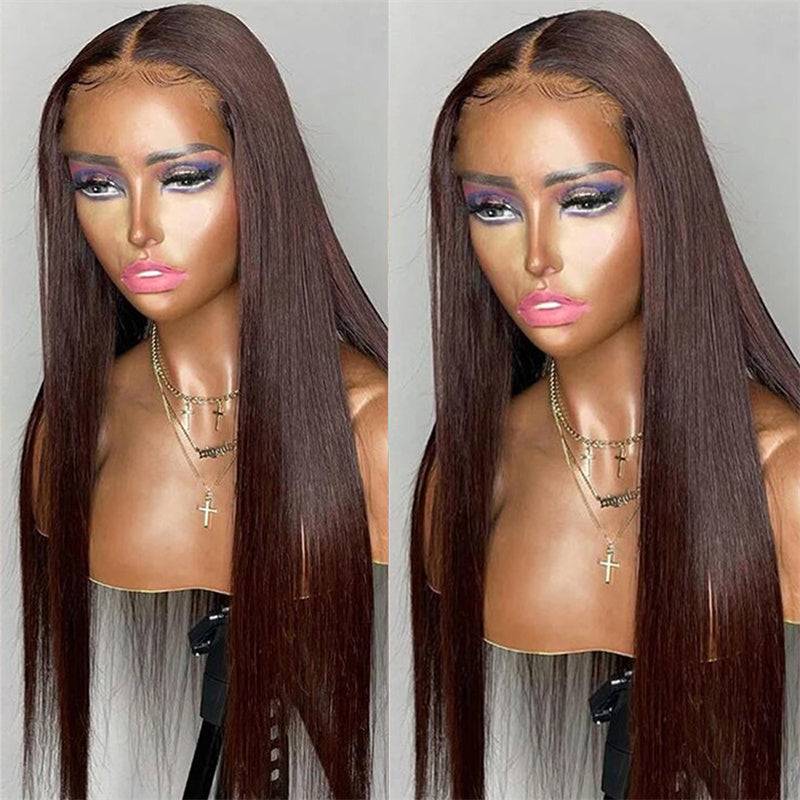 Eullair Perfect Chocolate Brown Lace Frontal Human Hair Wig - Natural Looking 13x4 HD Lace Wig for Black Women | TikTok Viral Hairpiece for Everyday Wear & Special Occasions
