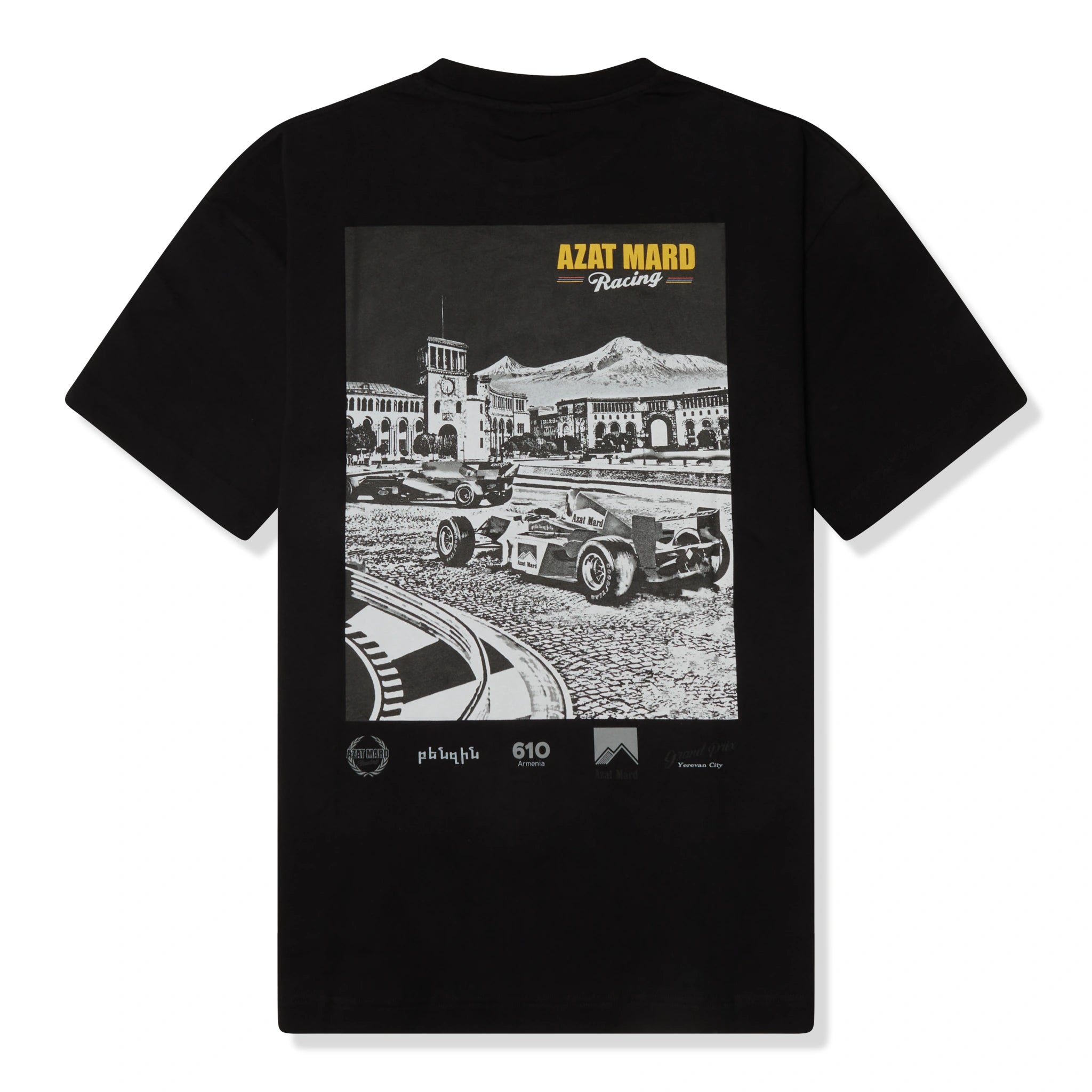 Azat Mard Yerevan Racing T-Shirt - Black Men's Athletic Tee for Running, Gym & Streetwear Fashion