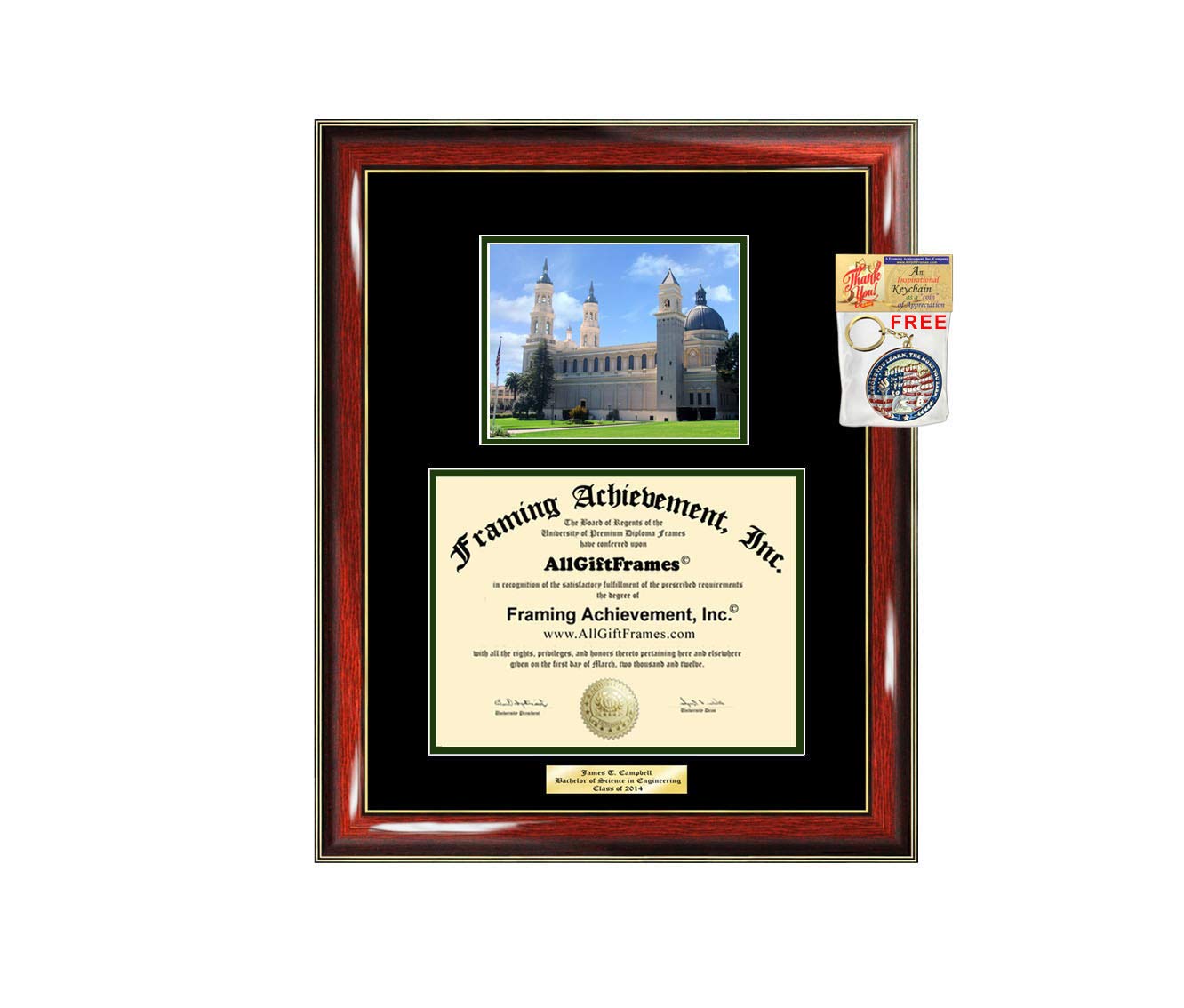 Custom Engraved Diploma Frame for University Graduation - USF, Bachelor, Masters, MBA, PhD Doctorate - Personalized Graduation Gift Idea - Perfect for Office, Home Display & School Memorabilia