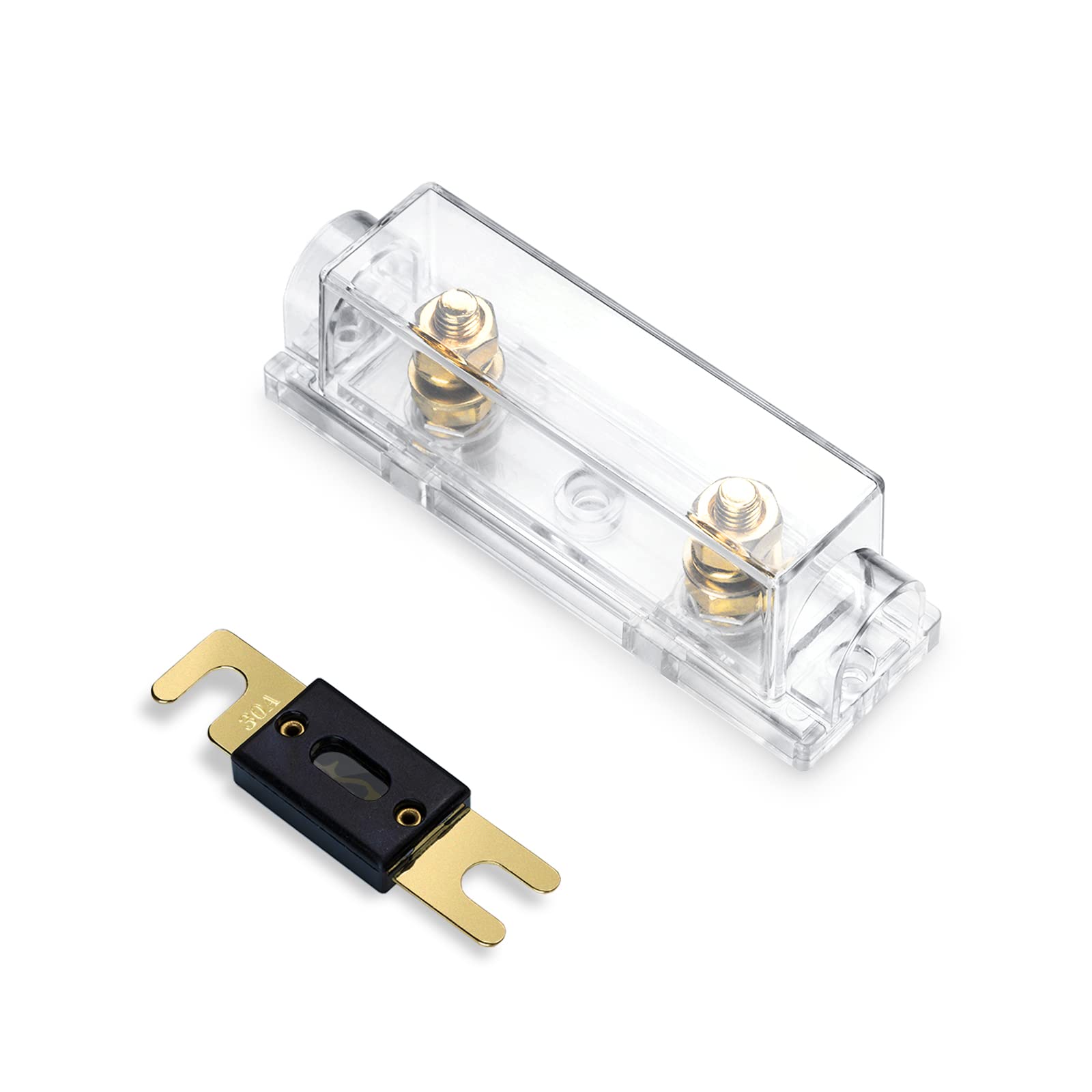 HQST 20A ANL Fuse with Clear Transparent Holder - High Amp Circuit Protection for Car Audio, Marine & Solar Power Systems