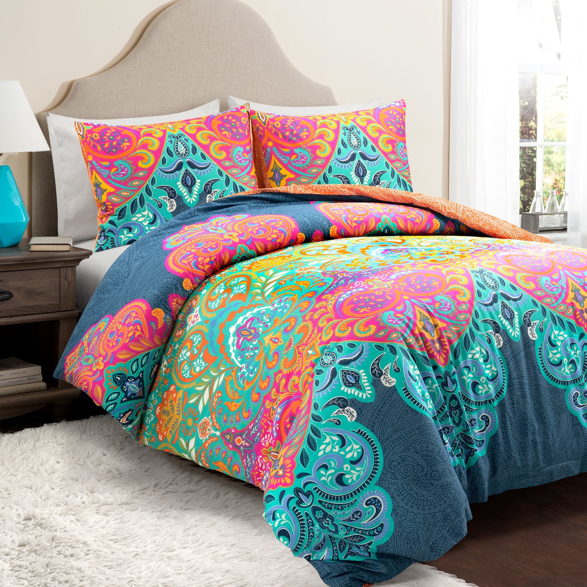 Boho Chic Cotton Duvet Cover 3-Piece Set - Queen Size, Soft Breathable Bedding Set with Pillowcases - Perfect for Bohemian Bedroom Decor & Cozy Home Styling