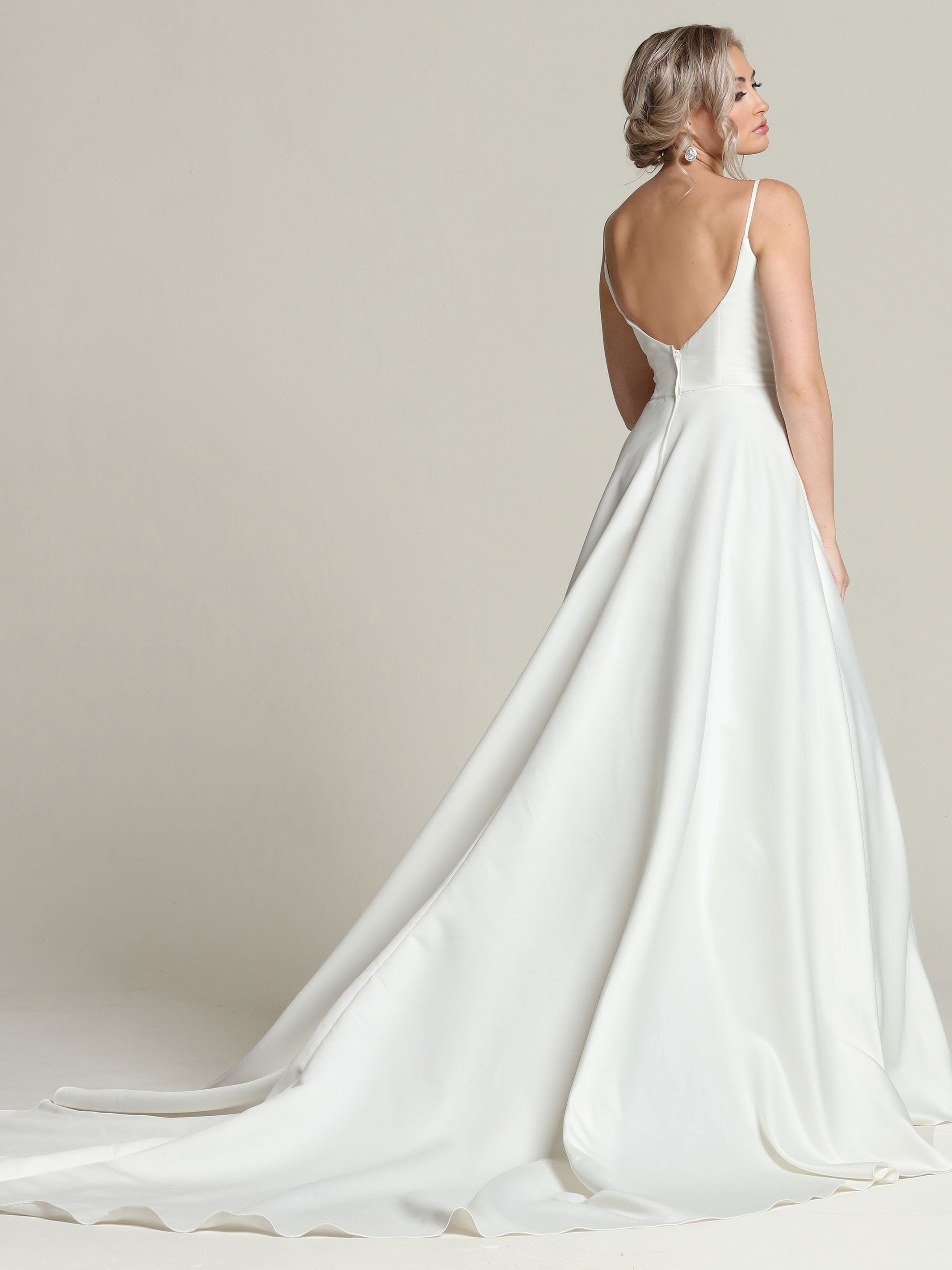 Elegant Melanie Satin Ball Gown with Spaghetti Straps & Scoop Back - Perfect for Prom, Wedding, and Formal Events