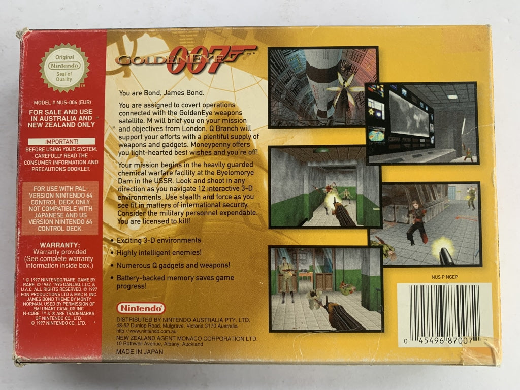 Goldeneye 007 Nintendo 64 Complete In Box - Retro Video Game Collector's Edition for N64 Console Gaming & Display