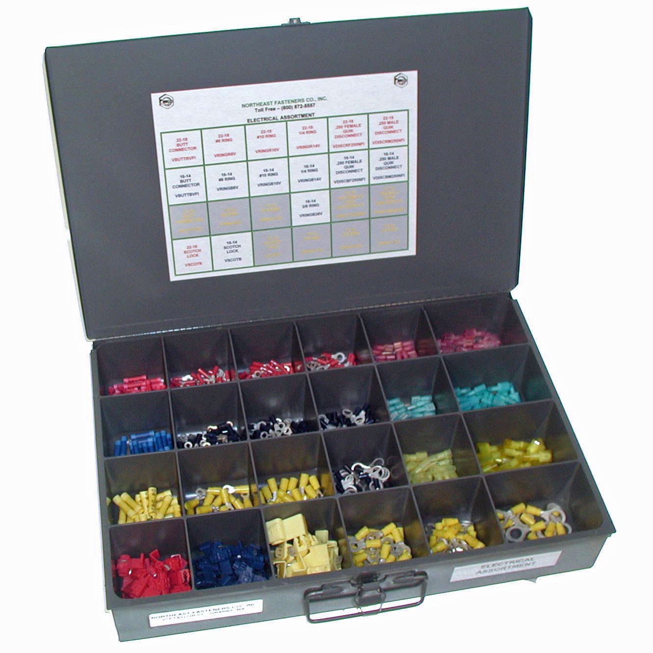 NEF Butt Connector Assortment Kit - 750 Pcs with Ring Terminals, Quick Disconnect & Scotch Lock Terminals for Automotive, Marine & Electrical Wiring Projects