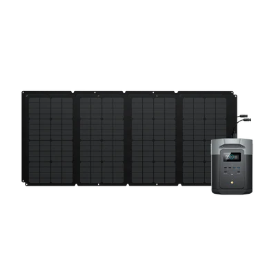 EcoFlow DELTA 2 Max Portable Power Station with 160W Solar Panel - Solar Generator for Camping, RV, Home Backup & Emergency Power Supply