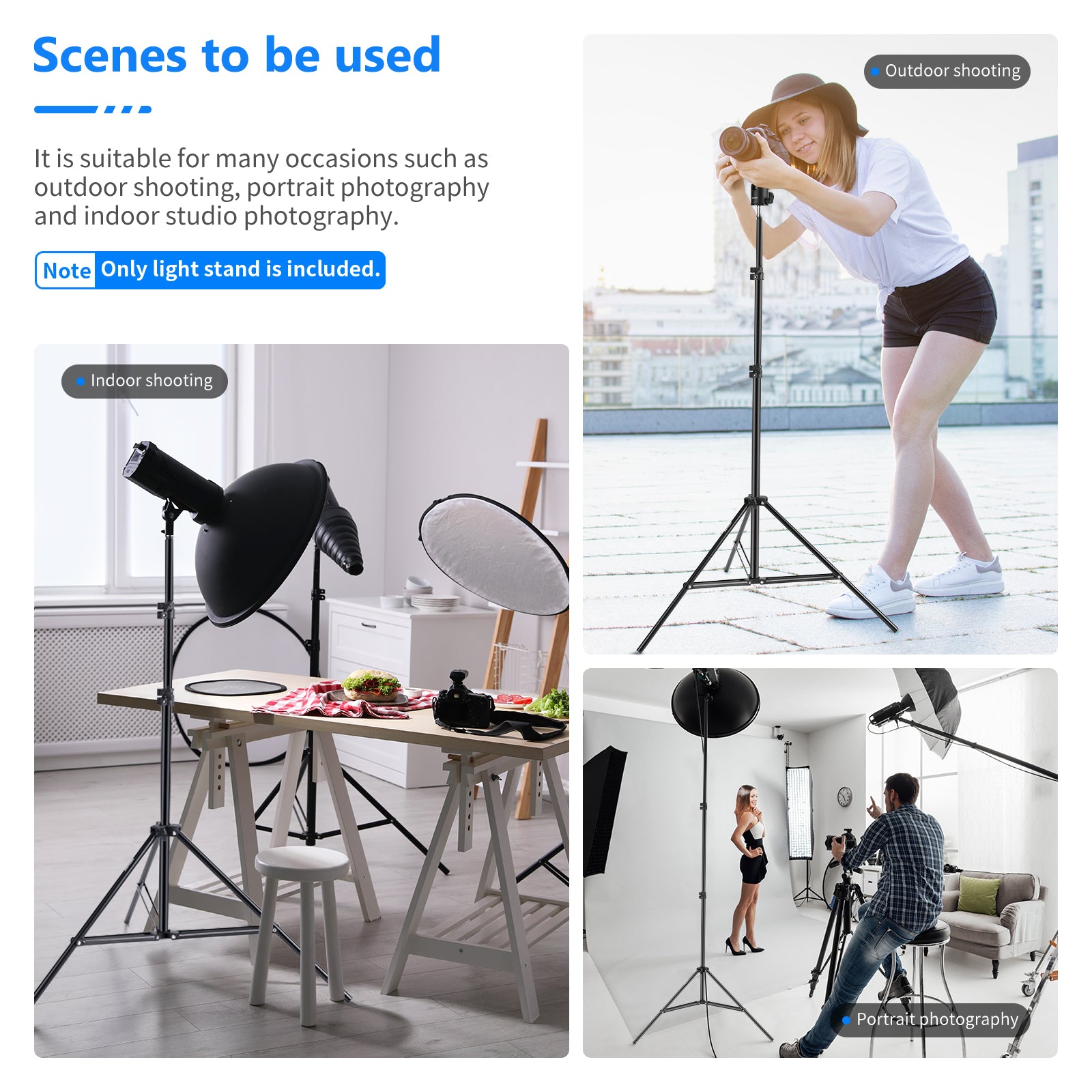 NEEWER ST 200 200cm Professional Photography Light Stand - Heavy Duty Aluminum Tripod for Studio, Portrait, Video Shooting & YouTube Content Creation