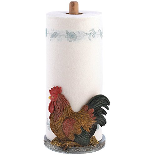 Rooster Paper Towel Holder - Rustic Kitchen Decor for Farmhouse Style