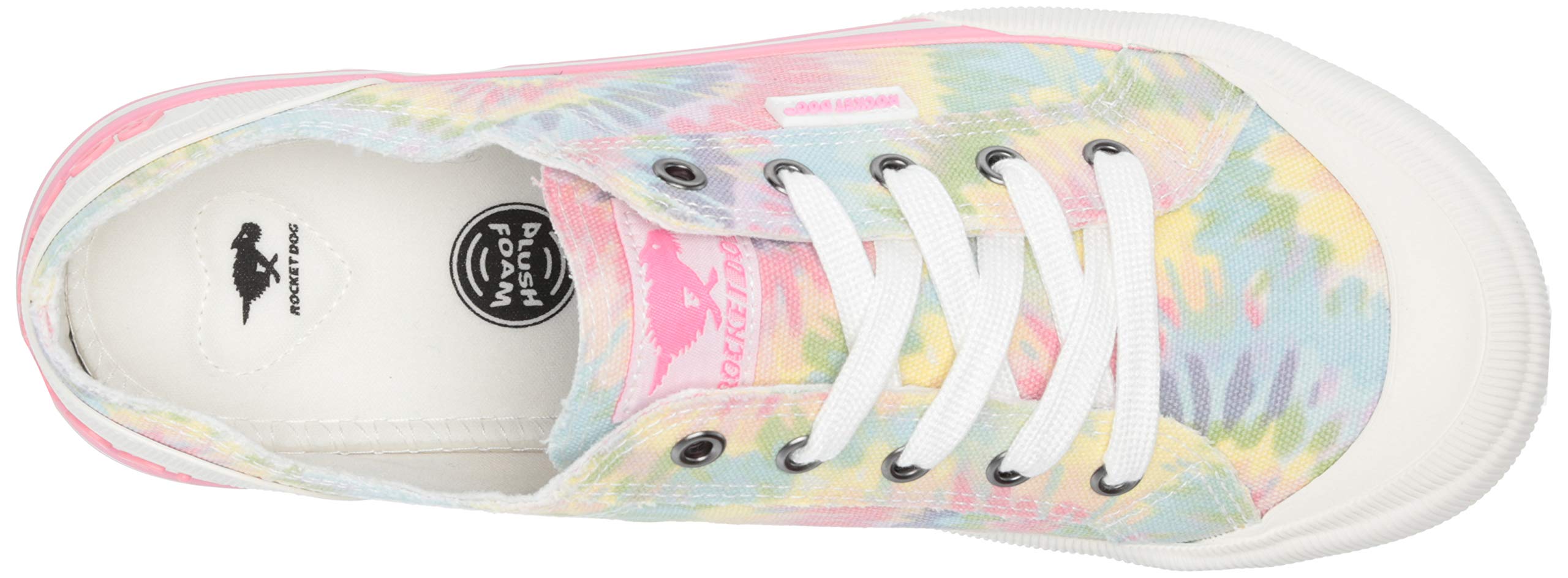 Rocket Dog Jazzin Butterfly Women's White Canvas Slip-On Shoes - Comfortable Casual Sneakers for Walking, Work & Everyday Wear