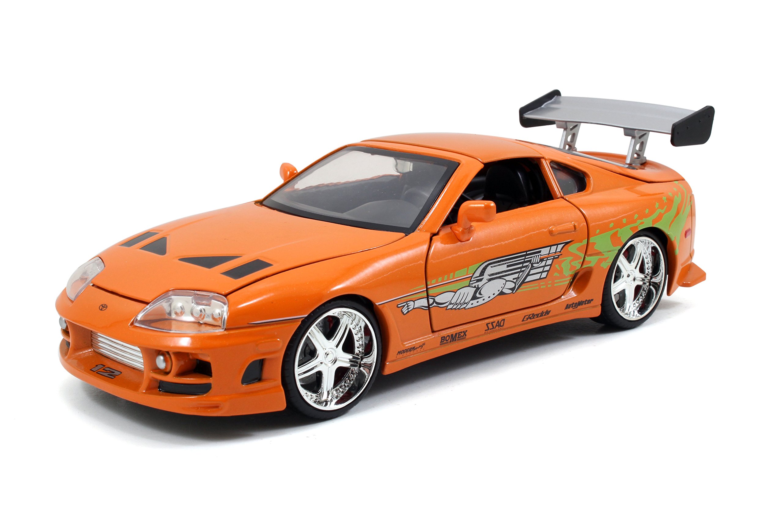 Jada Toys Fast & Furious 1:24 Scale Brian's Toyota Supra Die-cast Model Car - Collectible Orange Replica (97168) for Kids & Adults - Perfect for Movie Fans, Display & Gift Giving