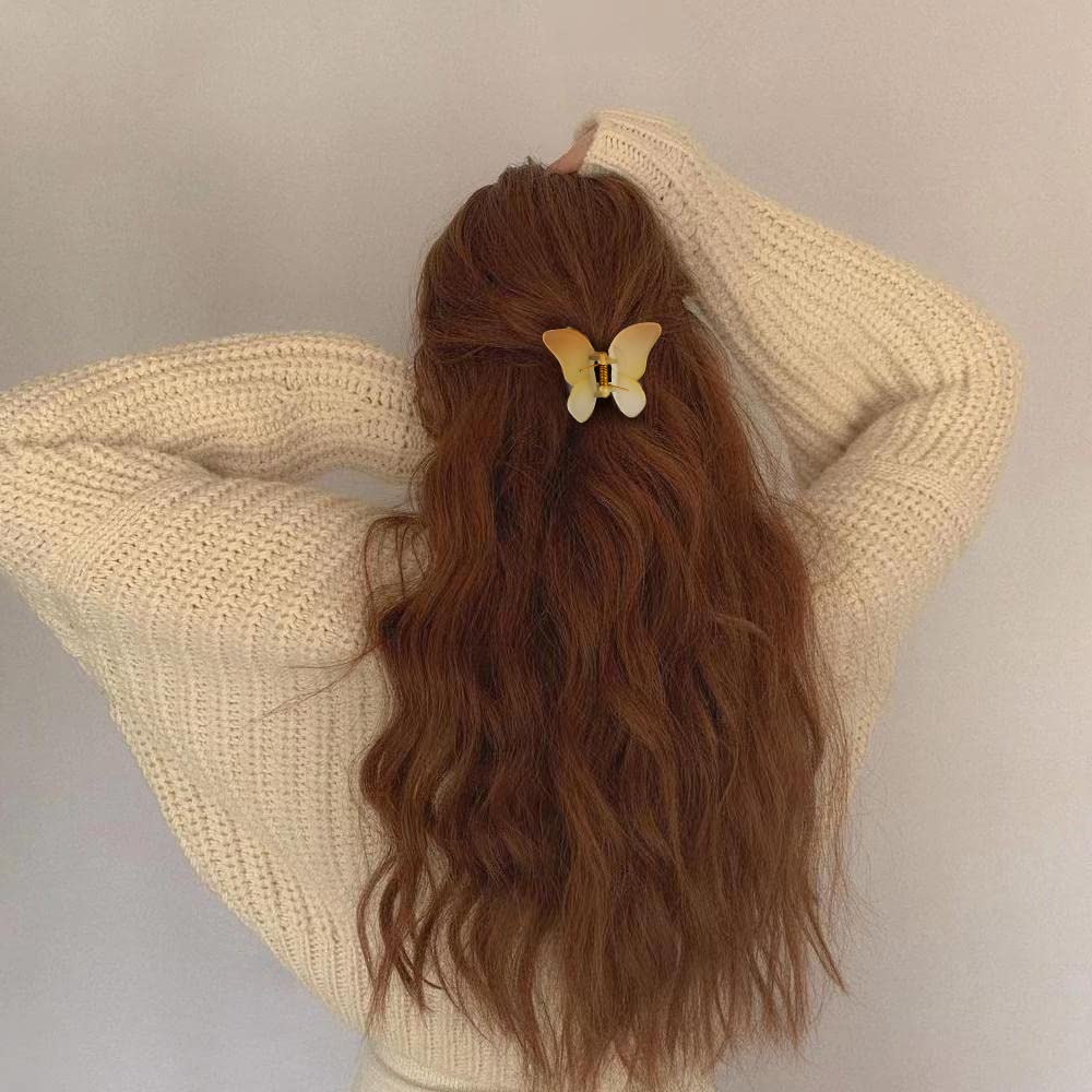 Butterfly Hair Clips for Women - 4 Pack Matte Medium Hair Claw Clips for Thick or Thin Hair, Non-Slip Hair Accessories for Girls & Women - Perfect for School, Work, Parties & Everyday Styling