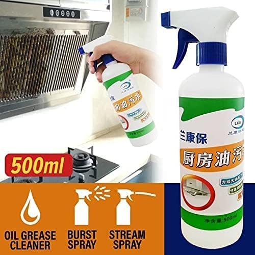 DUKAAN 500ML Non-Toxic Magic Degreaser Spray - Oil & Grease Stain Remover for Gas Stove, Chimney, BBQ, Exhaust Fan | Non-Flammable Kitchen Cleaner for Grill & Home | All Surface Cleaner for Shiny Results | Perfect for Deep Cleaning Kitchen Appliances & Outdoor Grills