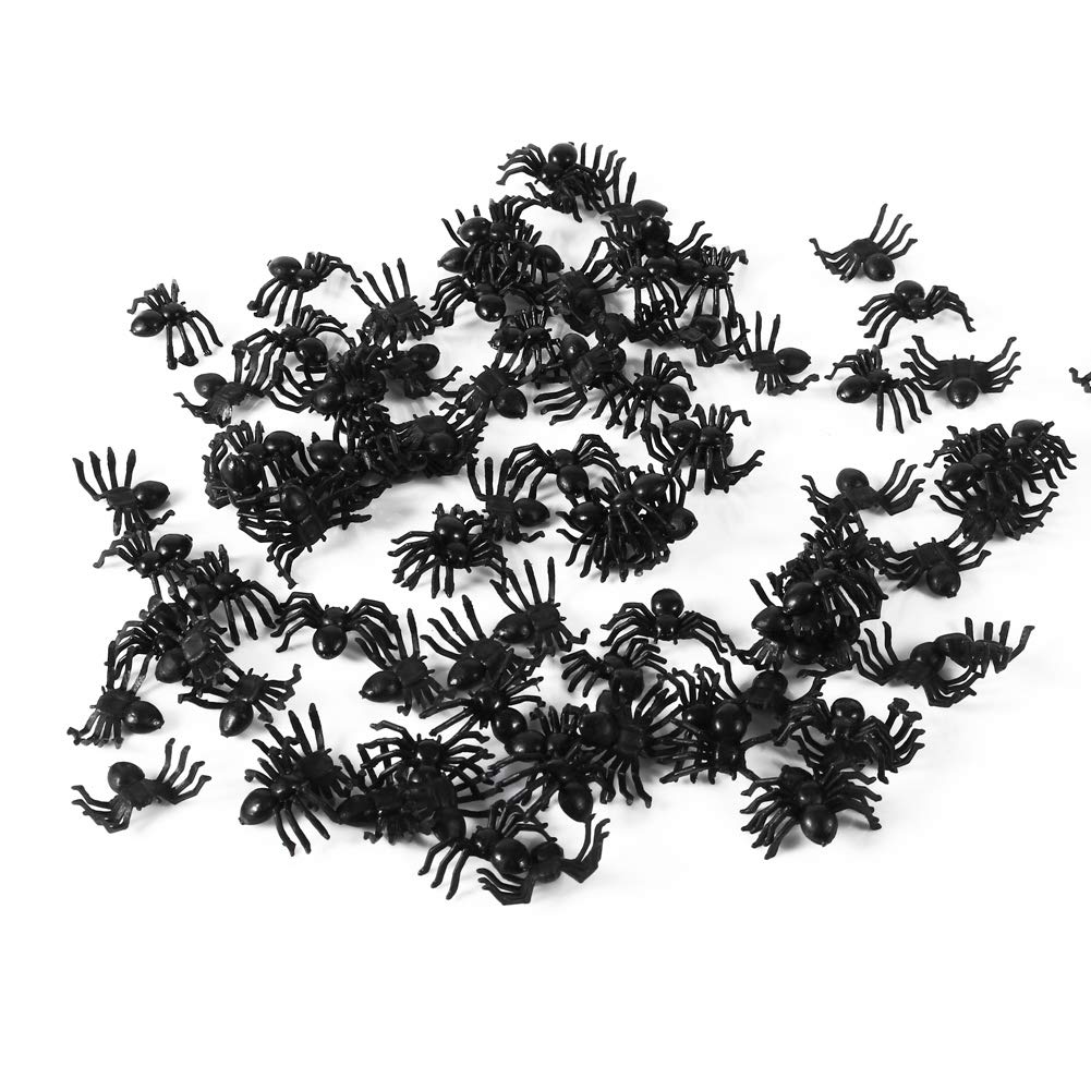 50pcs Mini Spider Toy - 2cm Realistic Fake Plastic Spiders for Halloween Prank, Party Decorations & Window Props - Scary Prank Toys for Kids, Home Decoration & Party Favors - Perfect for Halloween Parties, Trick or Treat & Spooky Decor
