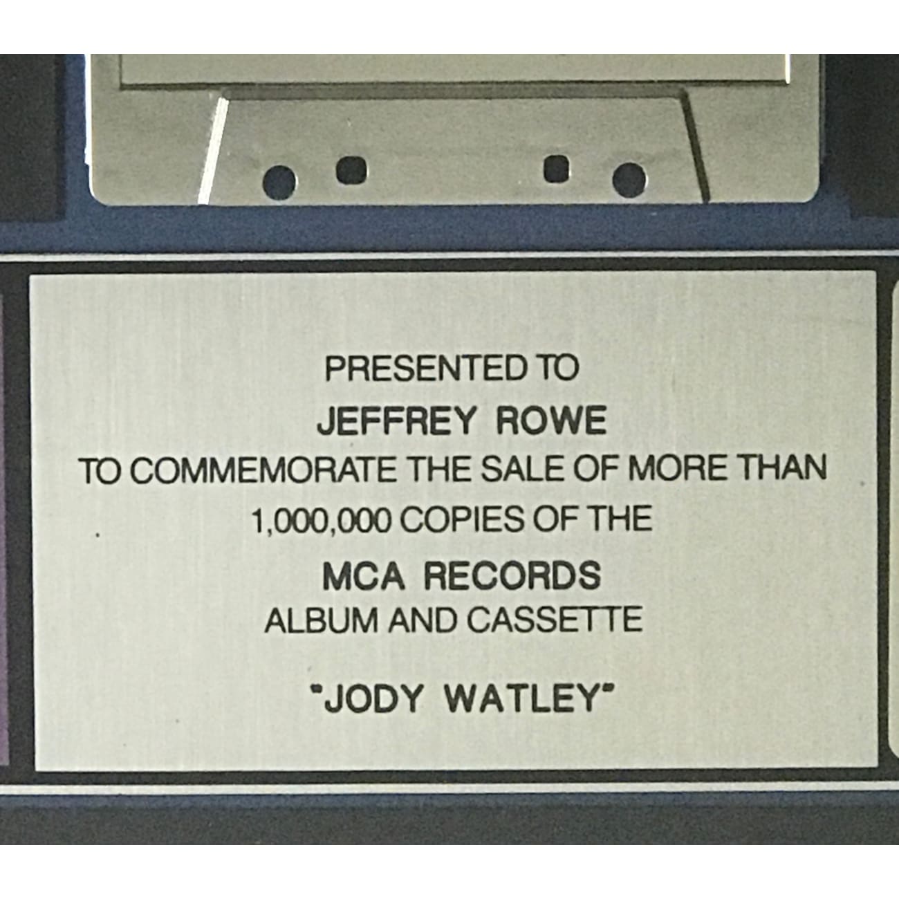 Jody Watley Debut RIAA Platinum Album Award - Certified Music Collectible for Fans & Display