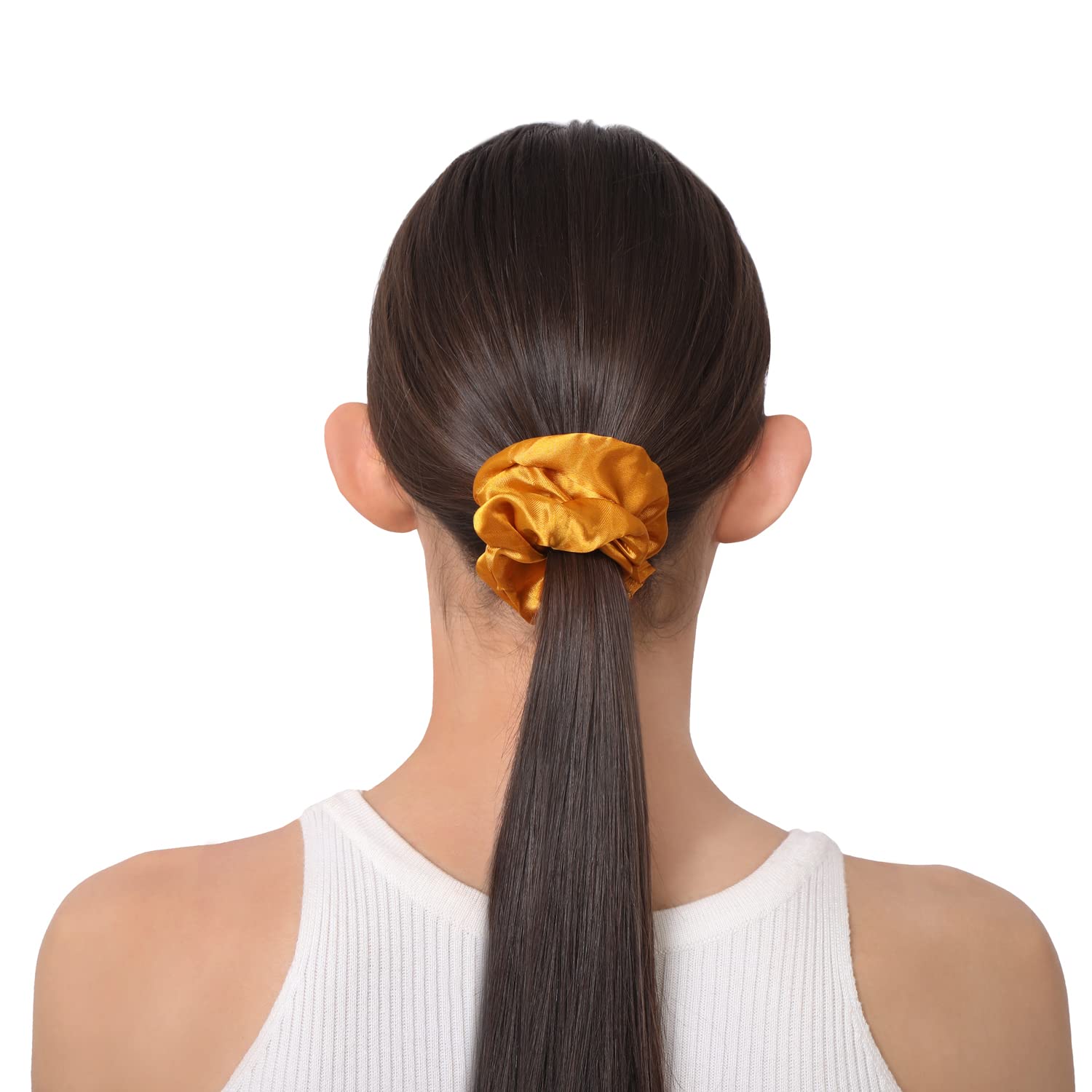 6 Pcs Satin Silk Scrunchies Hair Bands for Women - Soft Hair Ties, Stylish Hair Accessories for Ponytails, Buns & Everyday Use