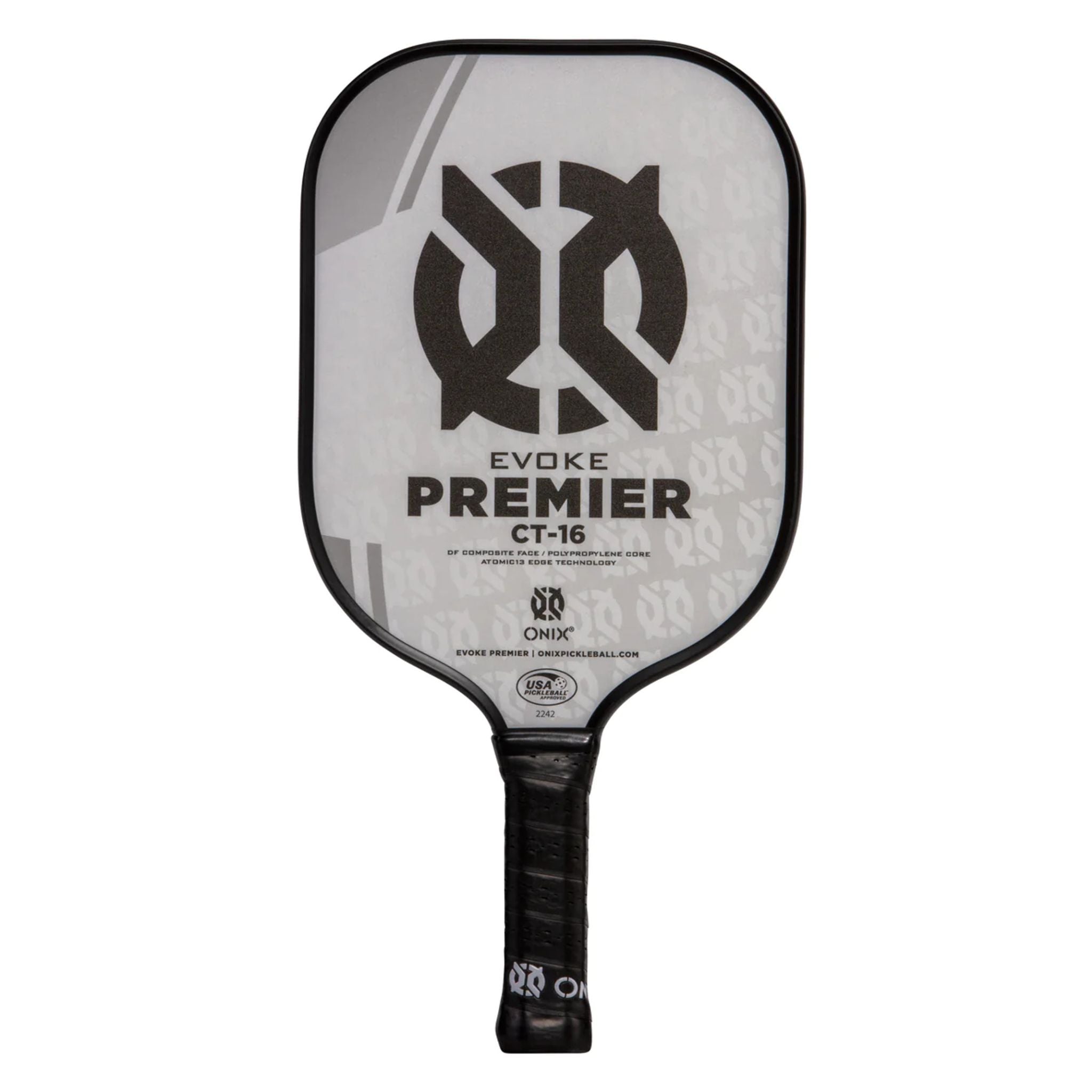 Onix Evoke Premier CT 16 Medium Weight Pickleball Paddle (7.8-8.2 Oz) - Premium Carbon Fiber Face with Cushion Core - Perfect for Competitive Play & Recreational Games [White]