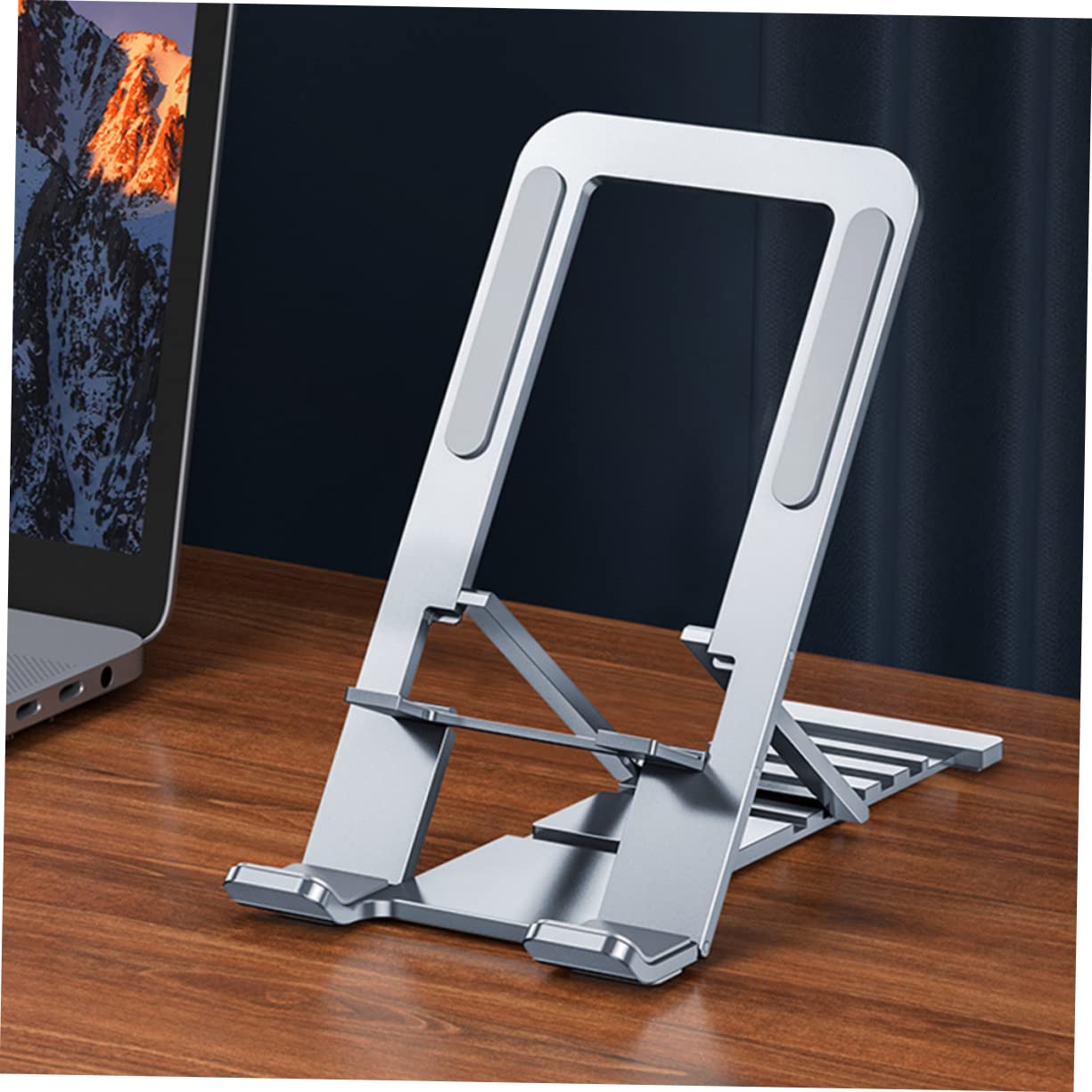 Flexible Aluminum Alloy Phone & Tablet Stand - Adjustable Folding Desk Holder for iPhone, Samsung, iPad - Perfect for Work, Study, and Video Calls