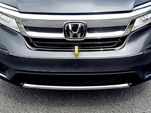 BRIGHTT-QA421046 Stainless Steel Front Bumper Accent Trim for 2019-2020 Honda Pilot - Durable Protection & Stylish Upgrade for Off-Road & City Driving
