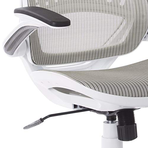 Office Star Ventilated Mesh Office Chair with Breathable Seat & Back - Ergonomic Manager's Desk Chair with White Base - Perfect for Home Office, Conference Rooms & Workspaces