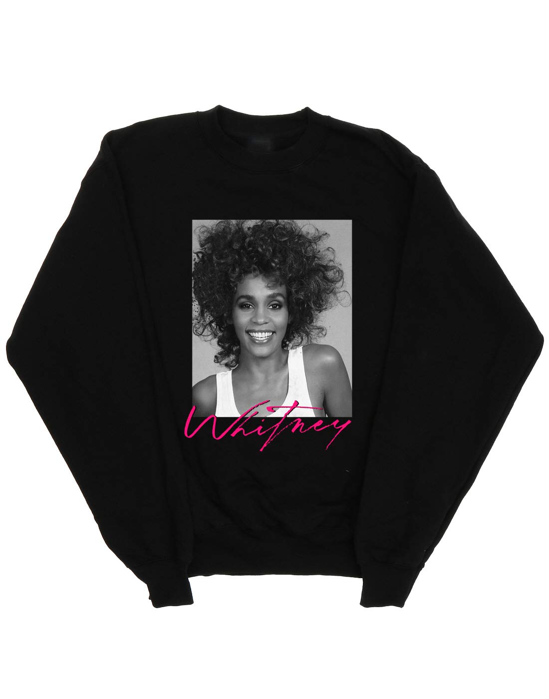 Whitney Houston Vintage Smile Photo Print Women's Pullover Sweatshirt - Casual Retro Music Fan Gift for Concerts & Everyday Wear