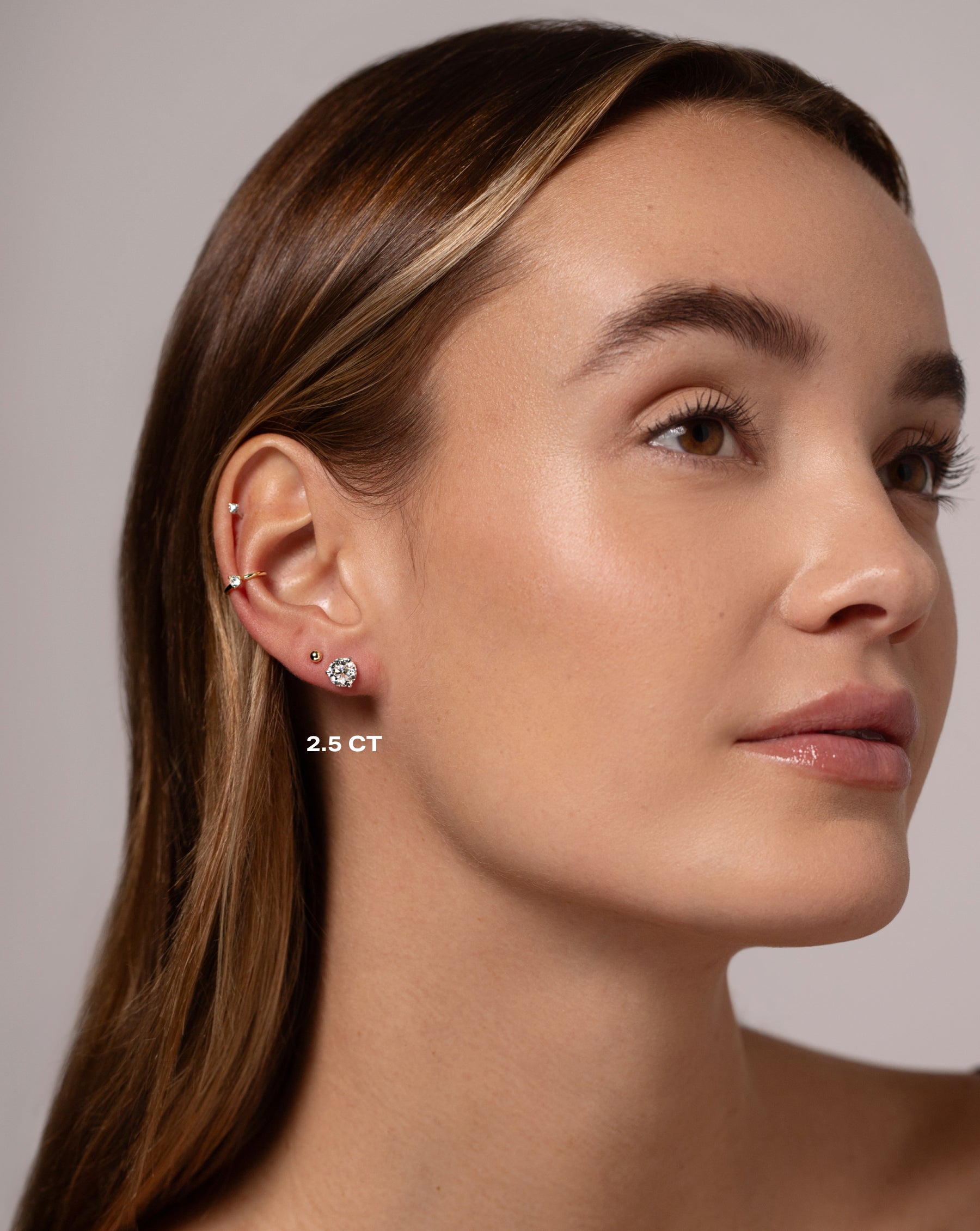 Classic Diamond Stud Earrings for Women - 14K White Gold Round Cut Solitaire Earrings - Perfect for Everyday Wear, Weddings & Special Occasions