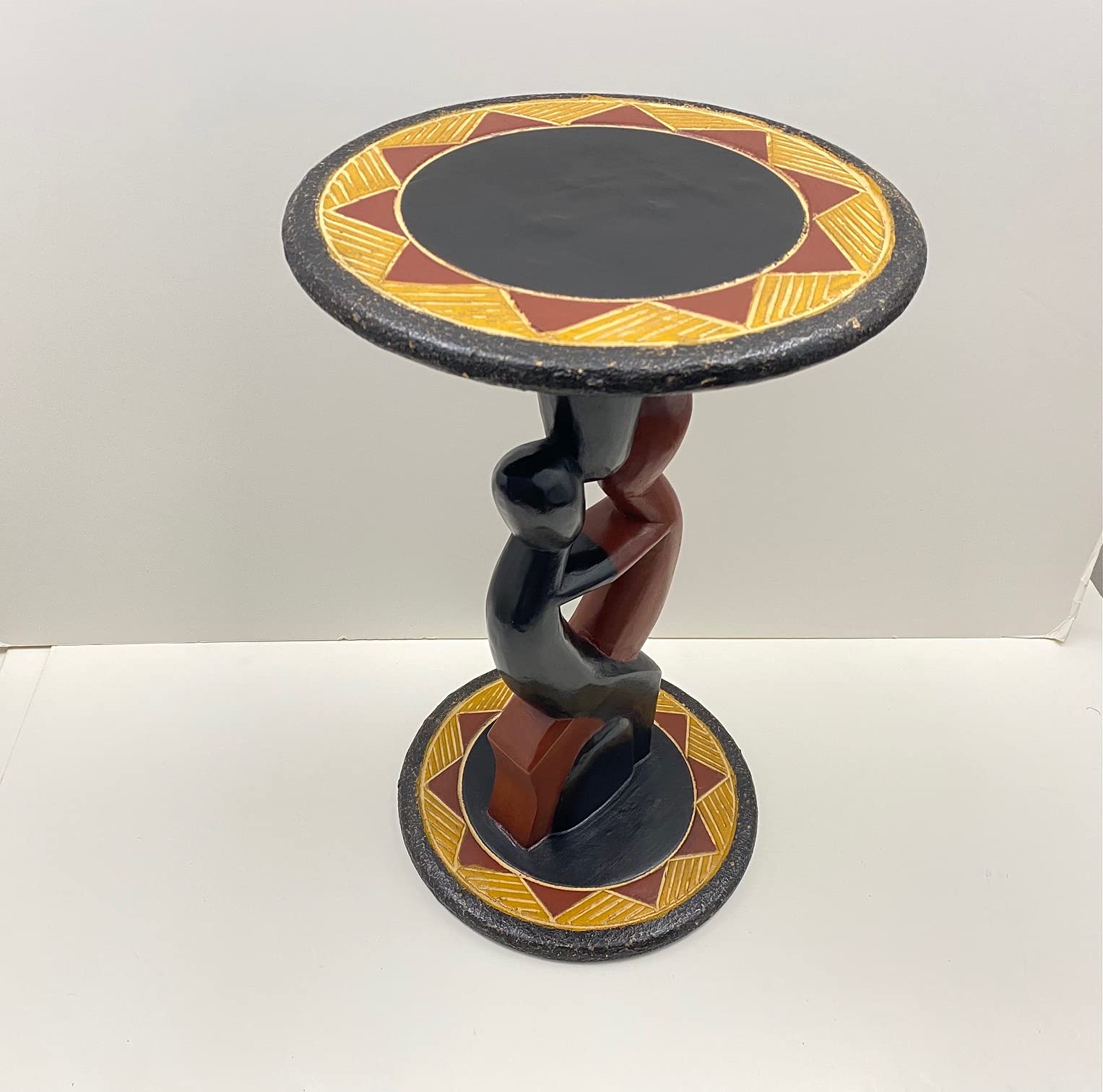 Handmade African Accent Table - Authentic Ghanaian Wood Furniture for Living Room & Home Decor