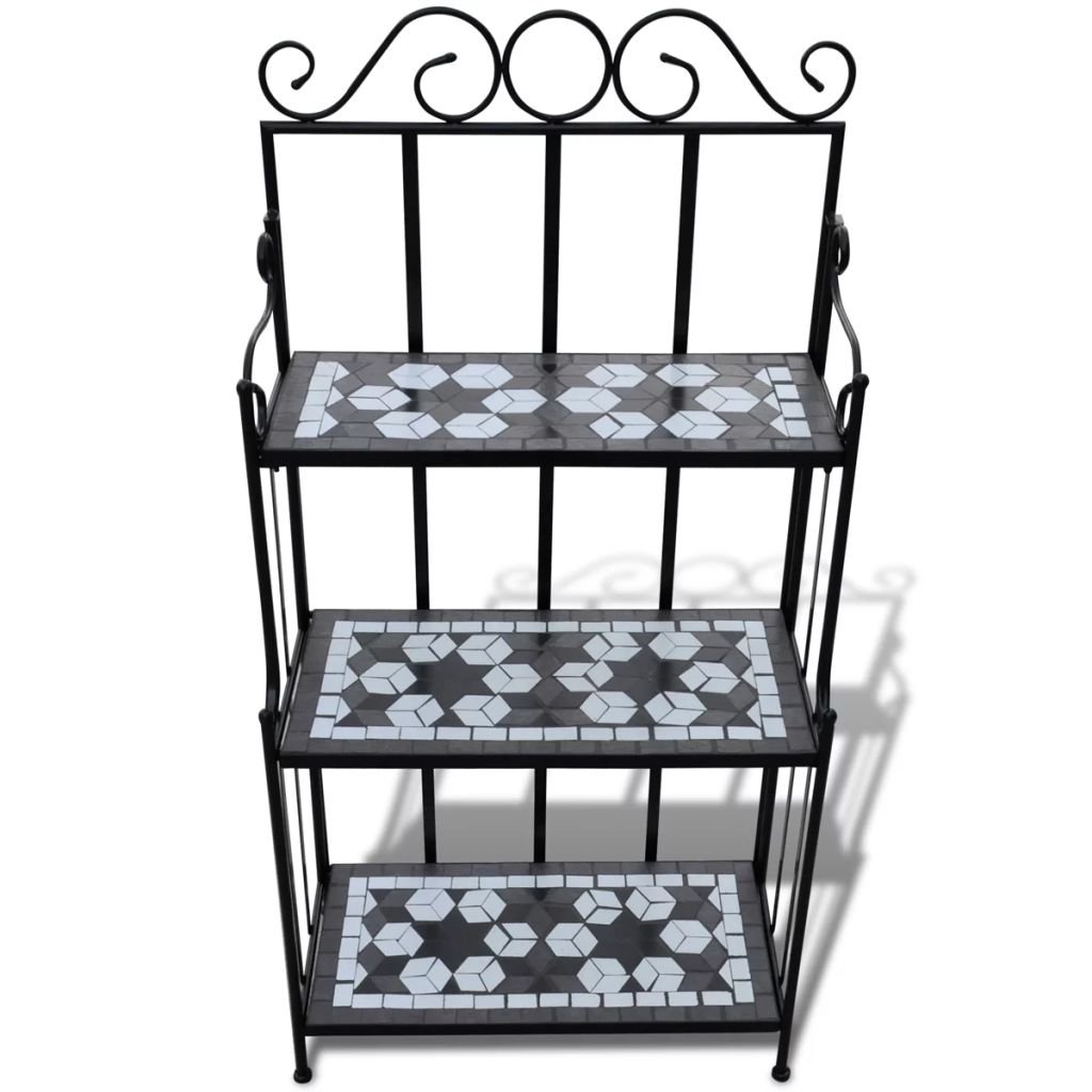 3-Tier Iron Plant Stand Shelf - 22.8x11.8x45.3 Inch Flower Pot Holder for Indoor/Outdoor Use - Sturdy Garden Decor Display Rack for Plants, Books & Home Decor - Perfect for Balcony, Patio & Living Room Organization