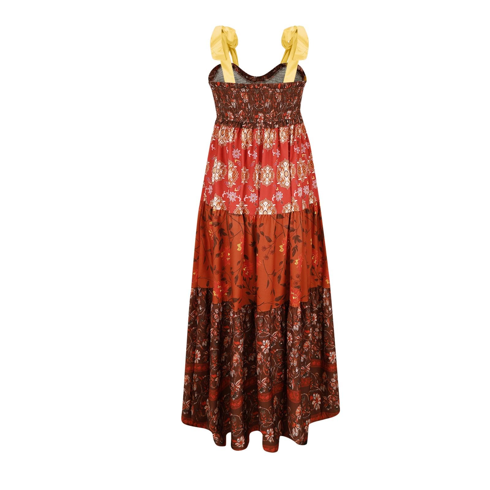 2024 Women's Summer Maxi Dresses - Floral Tiered Flowy Boho Beach Dress with Adjustable Straps | Perfect for Vacation, Beach Getaways & Casual Outings